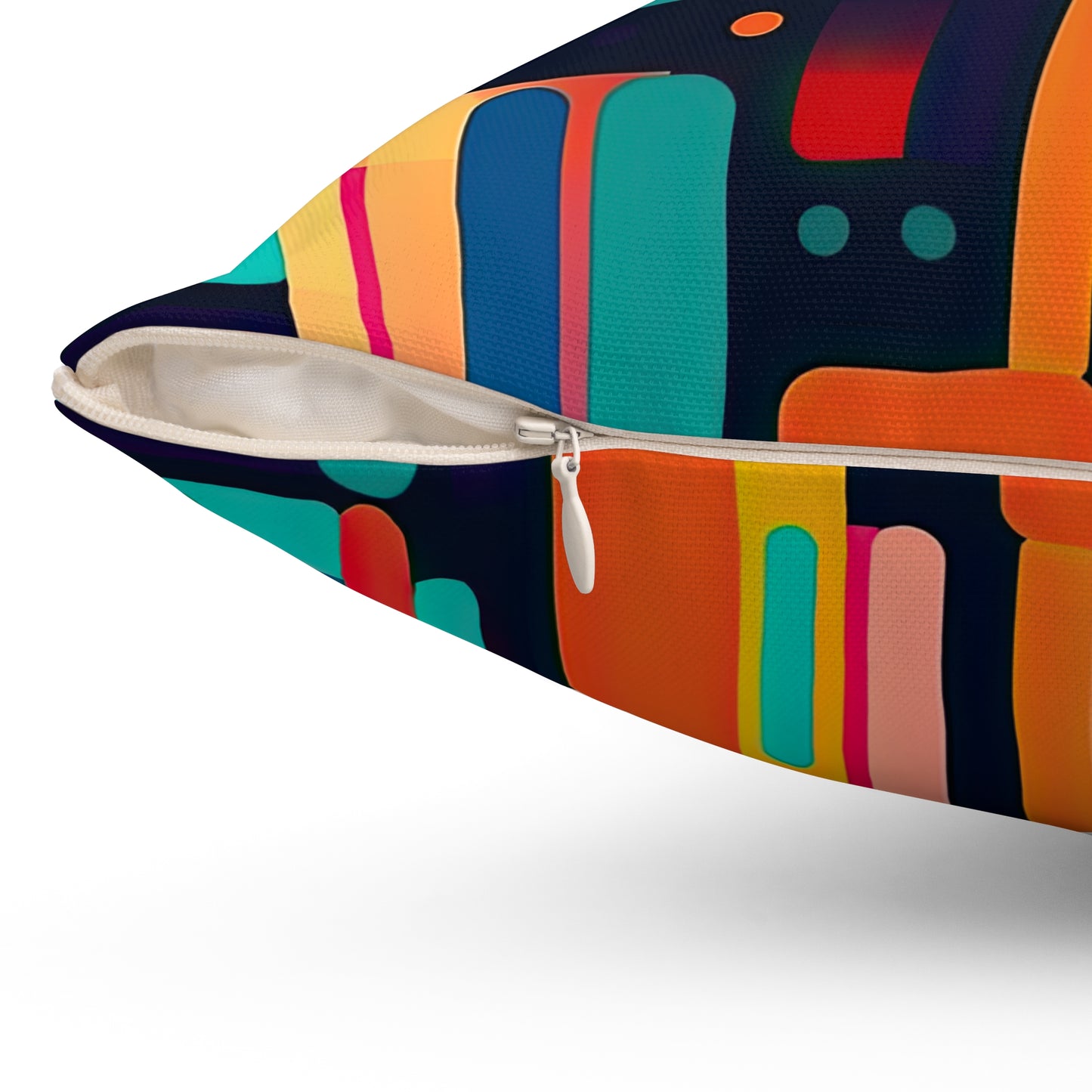 Cybernetic Nostalgia. Retro Futuristic Spun Polyester Square Pillow