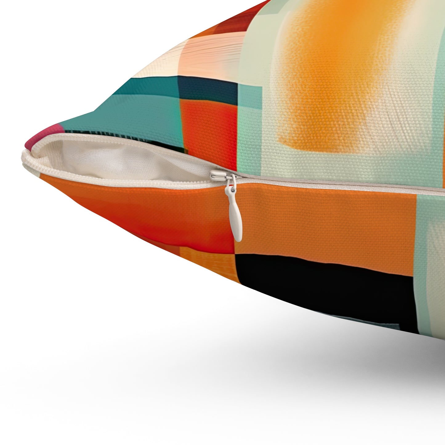 Dimensional Melody. Futuristic Nostalgia Spun Polyester Square Pillow