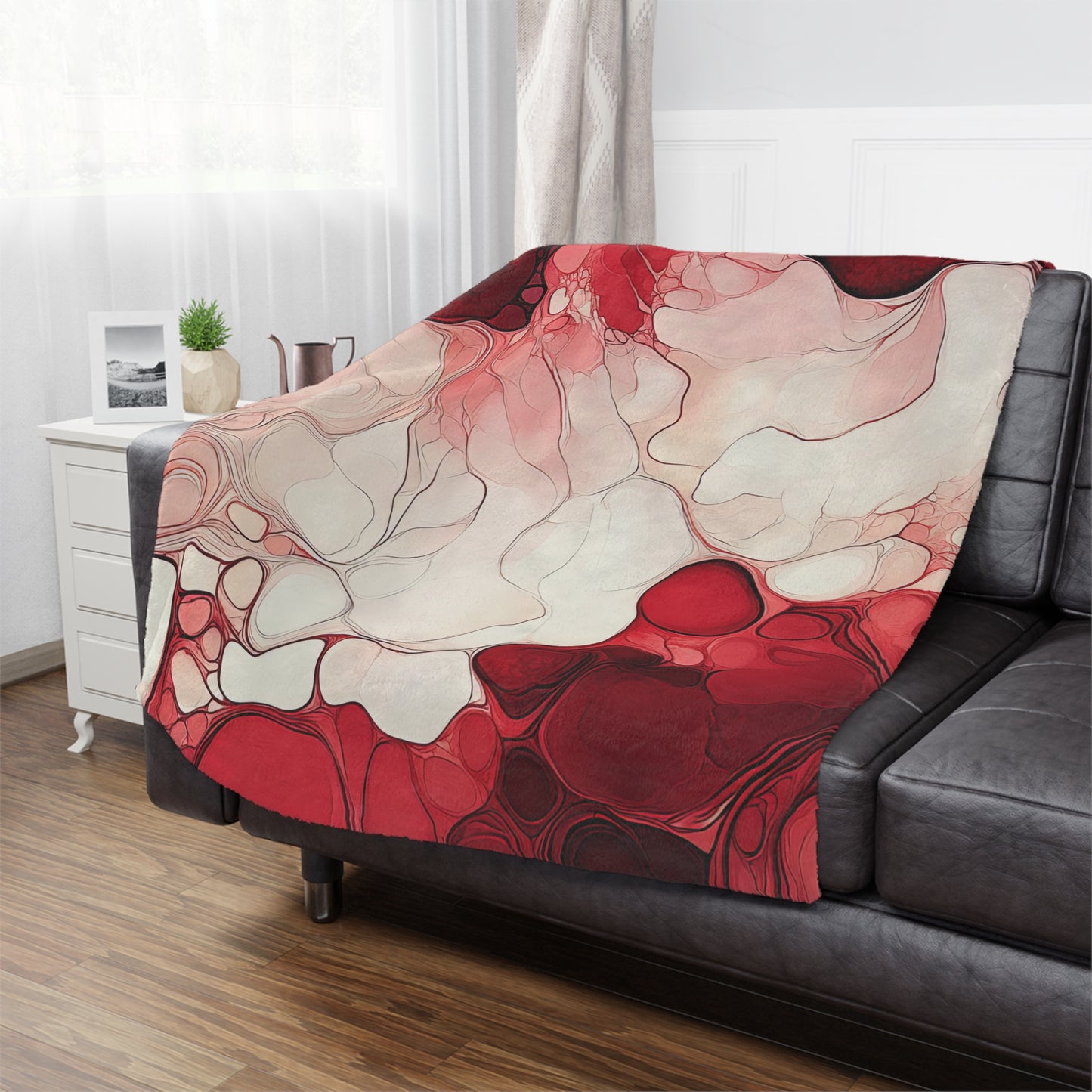 Cherry Storm. Cozy Artistic Microfiber Blanket -