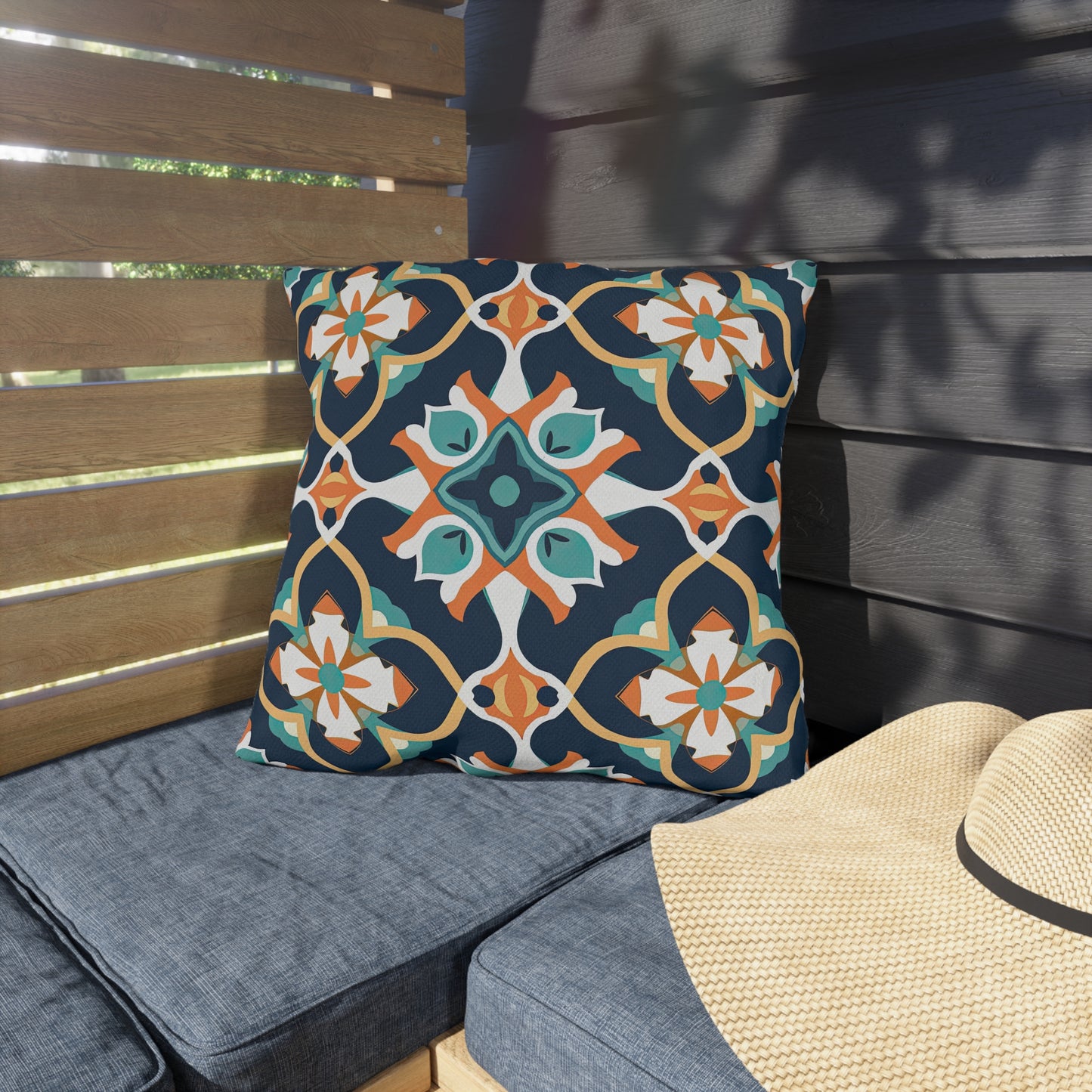 Saffron Souk Symphony . Outdoor Pillows