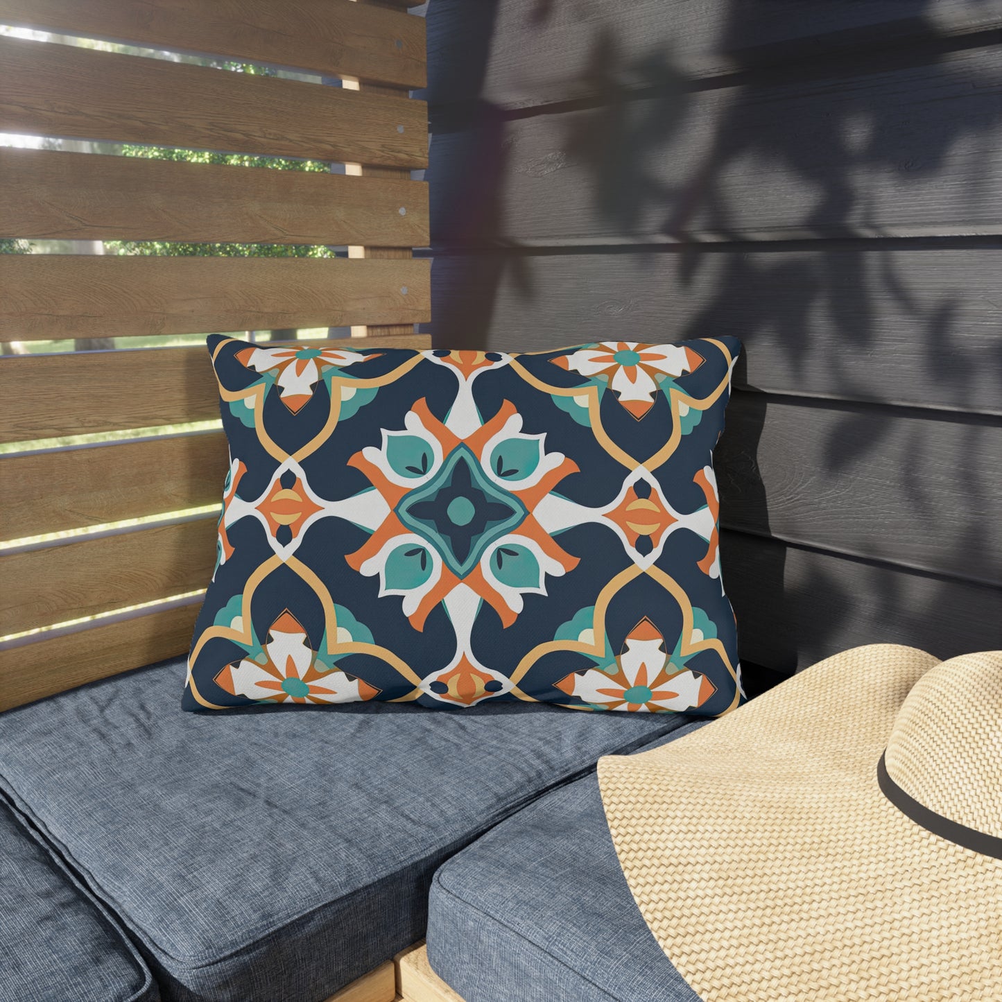 Saffron Souk Symphony . Outdoor Pillows