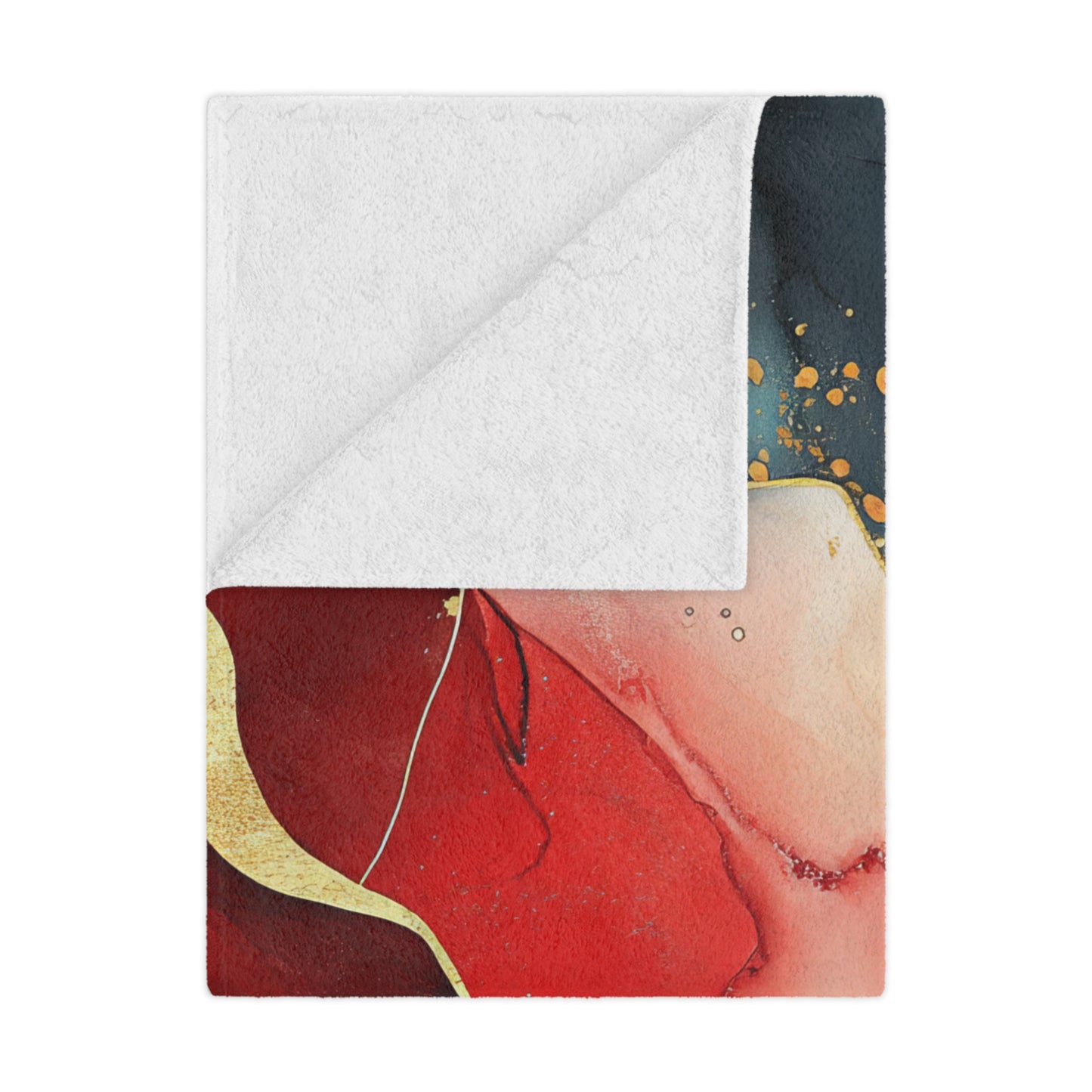 Marbled Cherry Essence. Cozy Artistic Microfiber Blanket -
