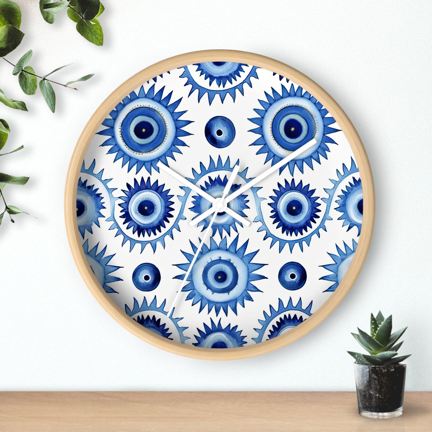 Spectral Watcher. Beholder. Artful Evil Eye Wall Clock – Timekeeping with Protective MeaningWall Clock.