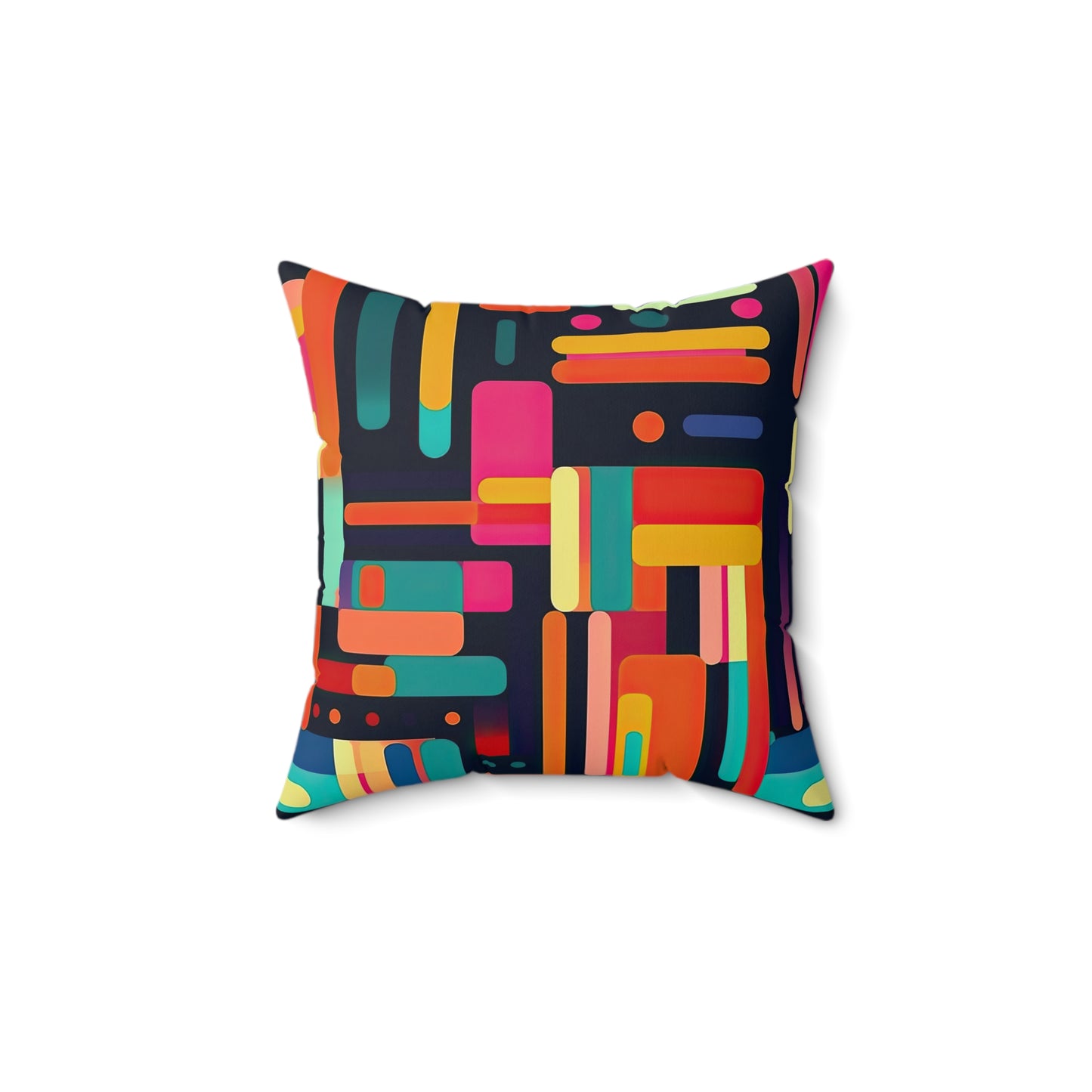 Cybernetic Nostalgia. Retro Futuristic Spun Polyester Square Pillow