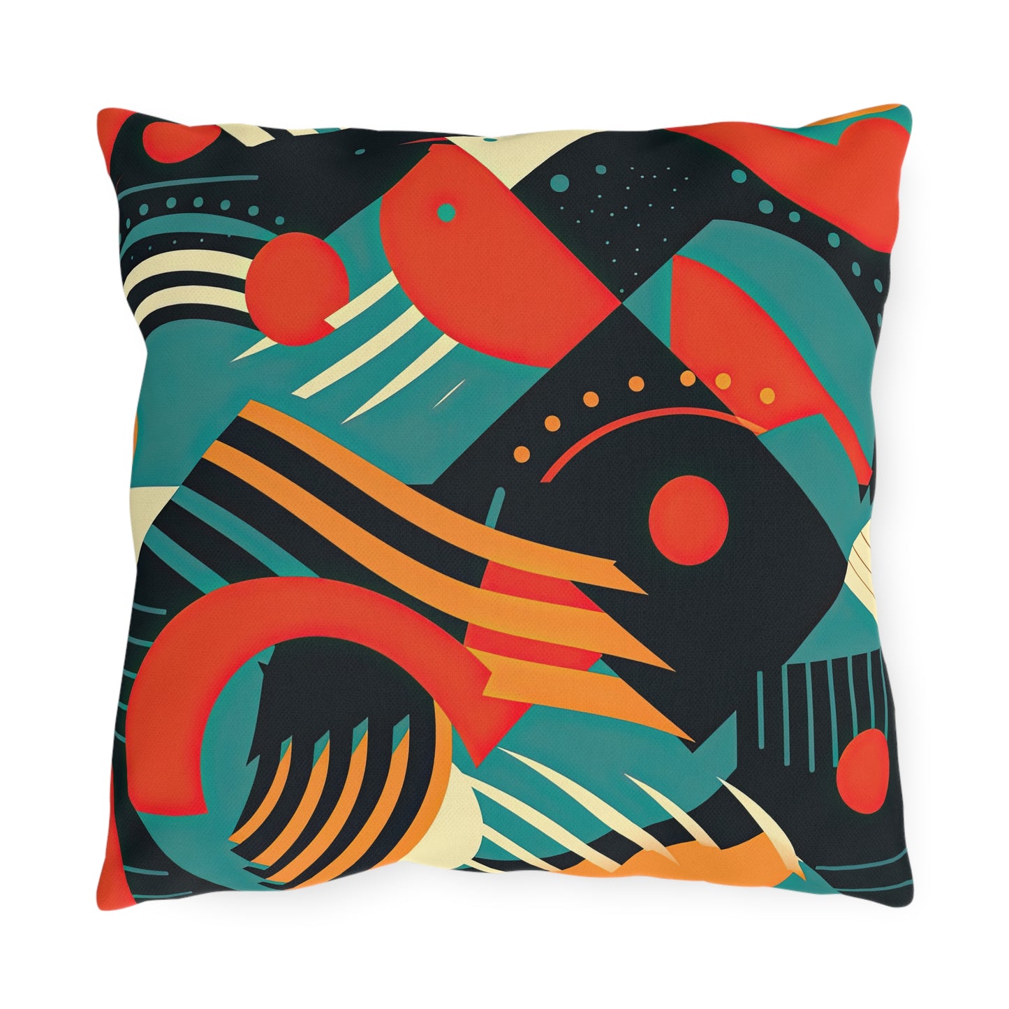 Timeless Techscape. Futuristic Nostalgia Outdoor Pillows