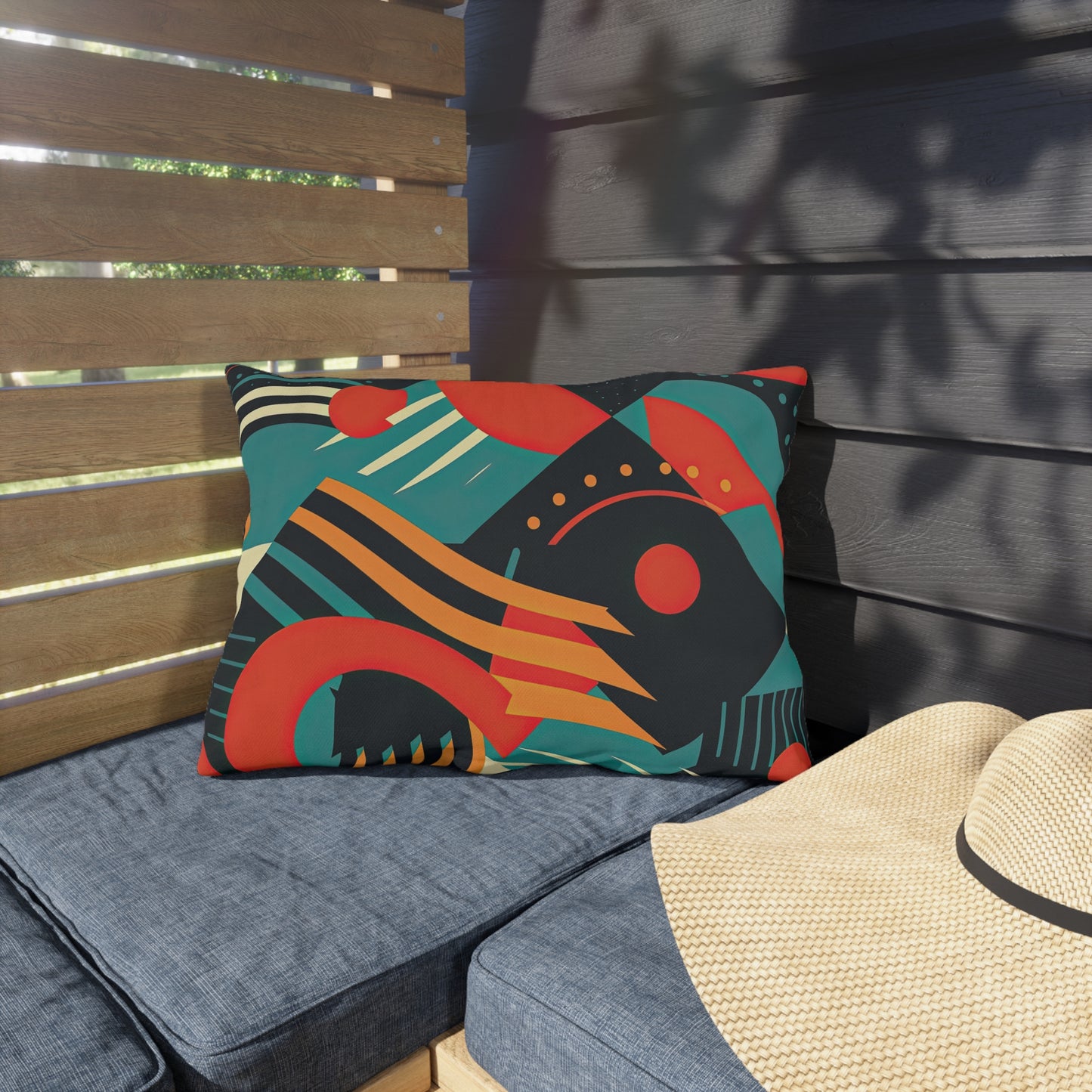 Timeless Techscape. Futuristic Nostalgia Outdoor Pillows