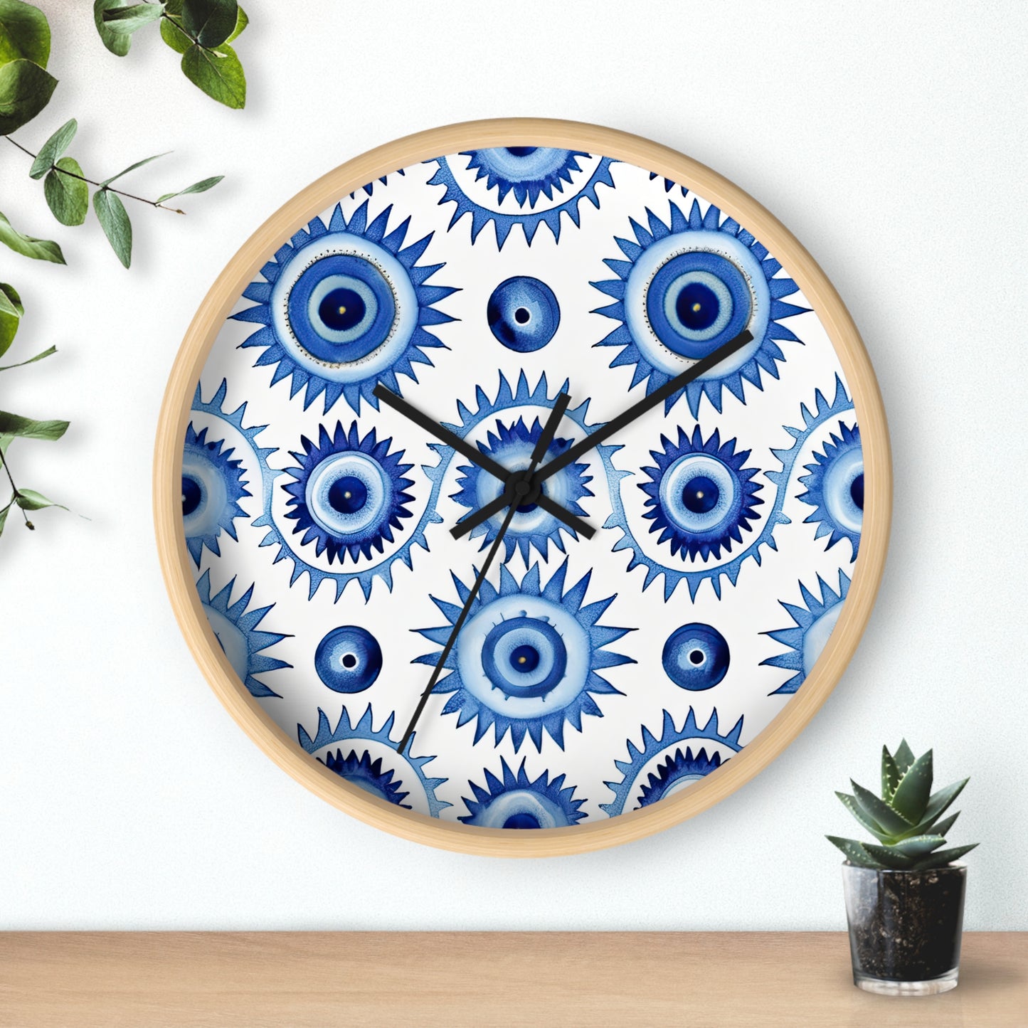 Spectral Watcher. Beholder. Artful Evil Eye Wall Clock – Timekeeping with Protective MeaningWall Clock.