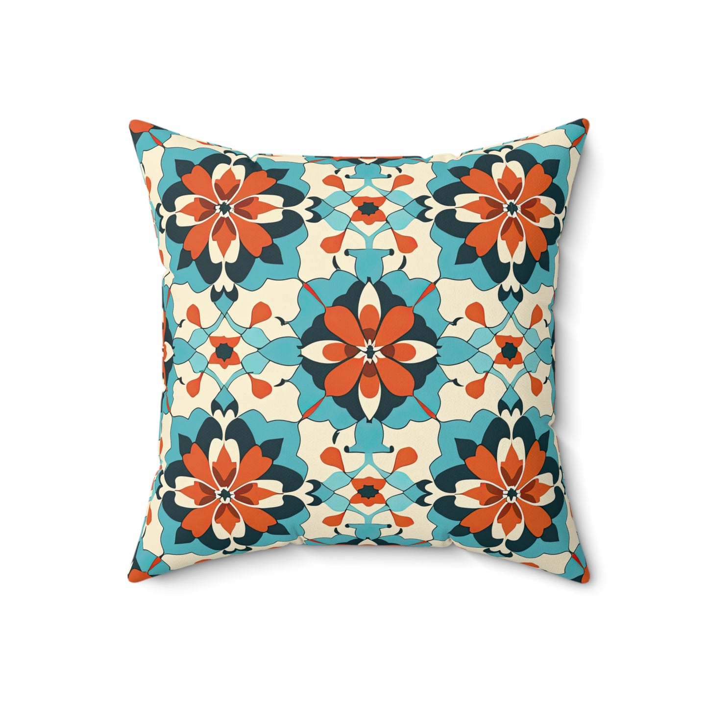 Zellij Zephyr Zenith. Spun Polyester Square Pillow