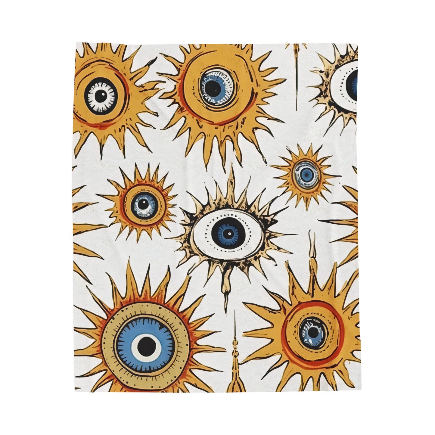 Ethereal Eyeful. Velveteen Plush Blanket.