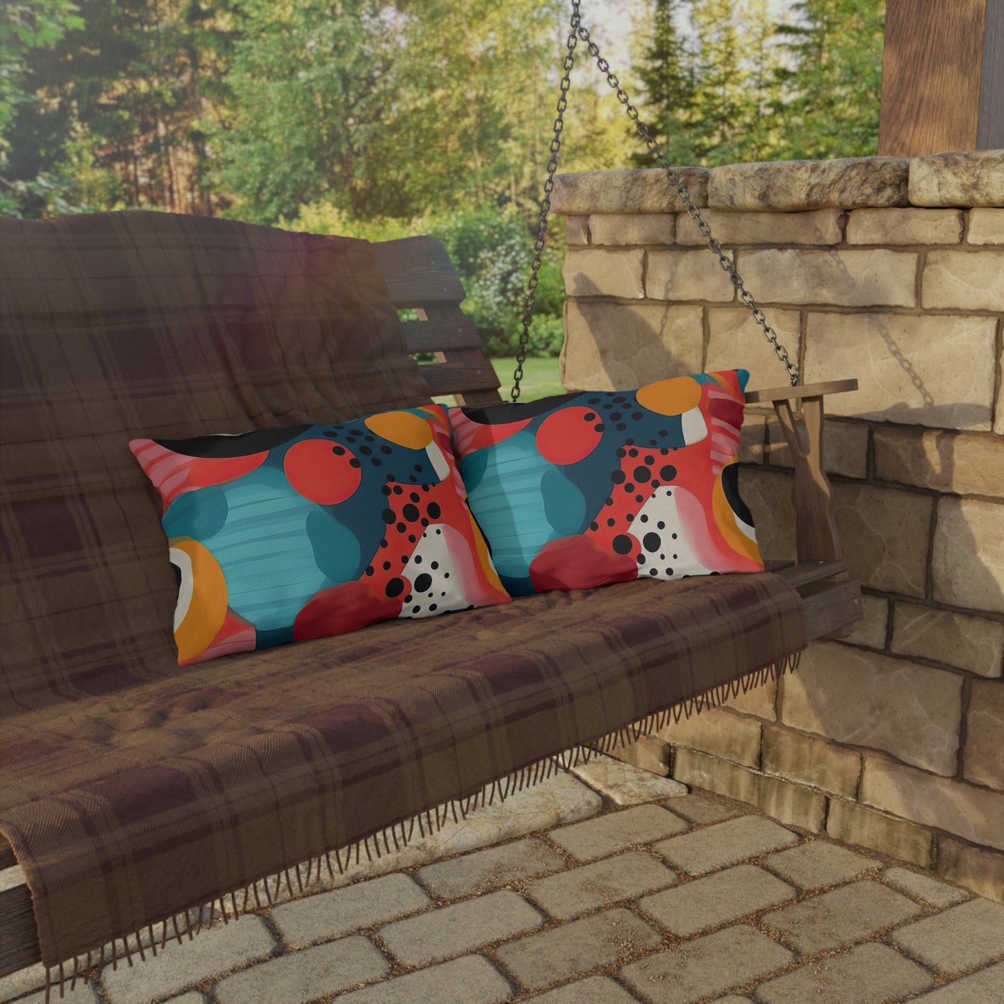 Chroma Catharsis. Retro Pop Art Outdoor Pillows