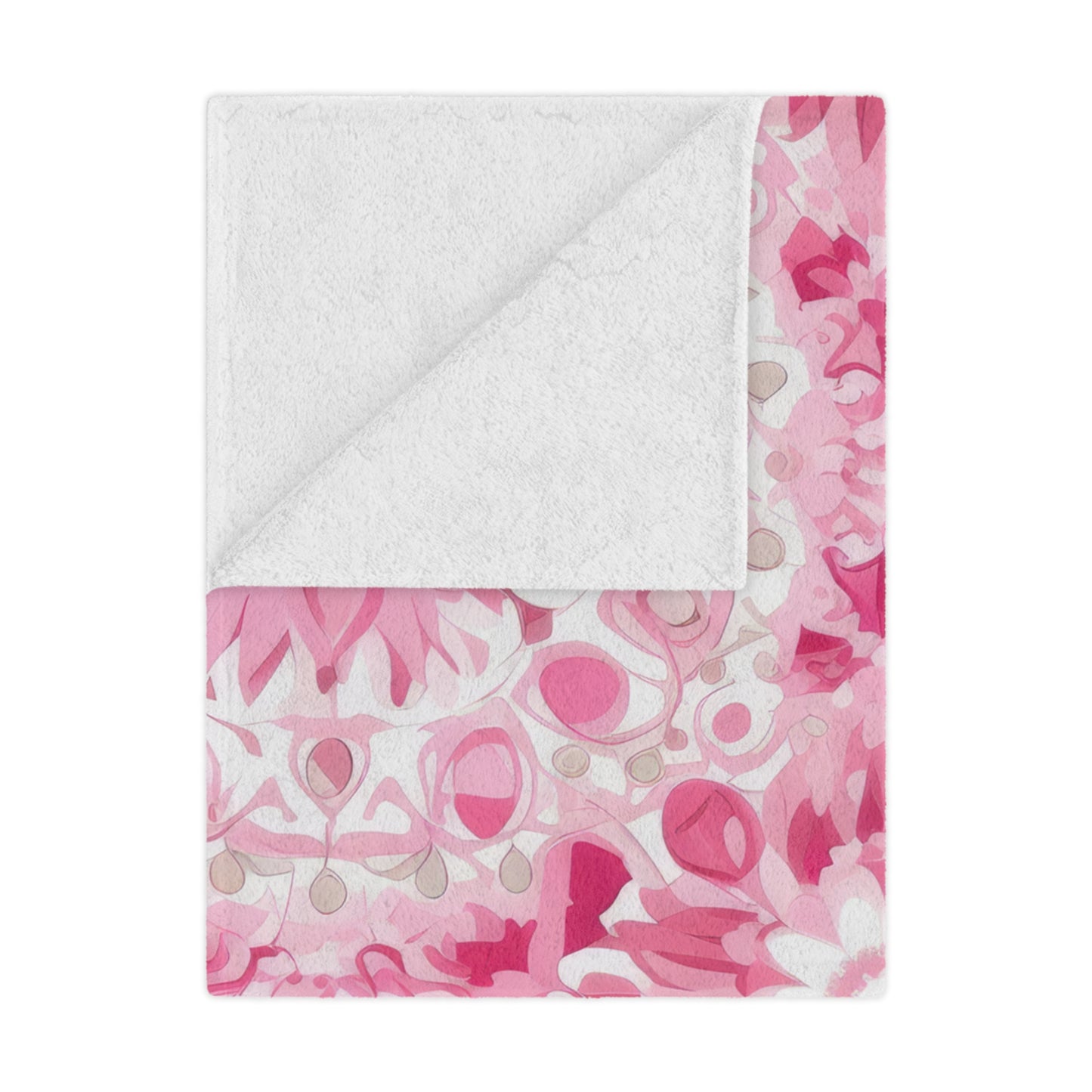 Pink . Cozy Artistic Microfiber Blanket.