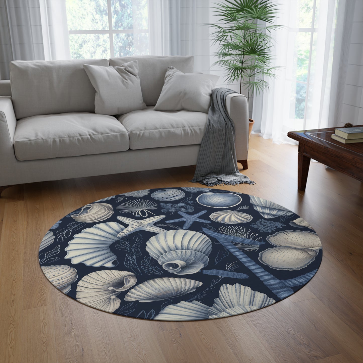 Sea dive. Bohemian Eye Round Rug - Colorful Floor Decor for Vibrant Spaces