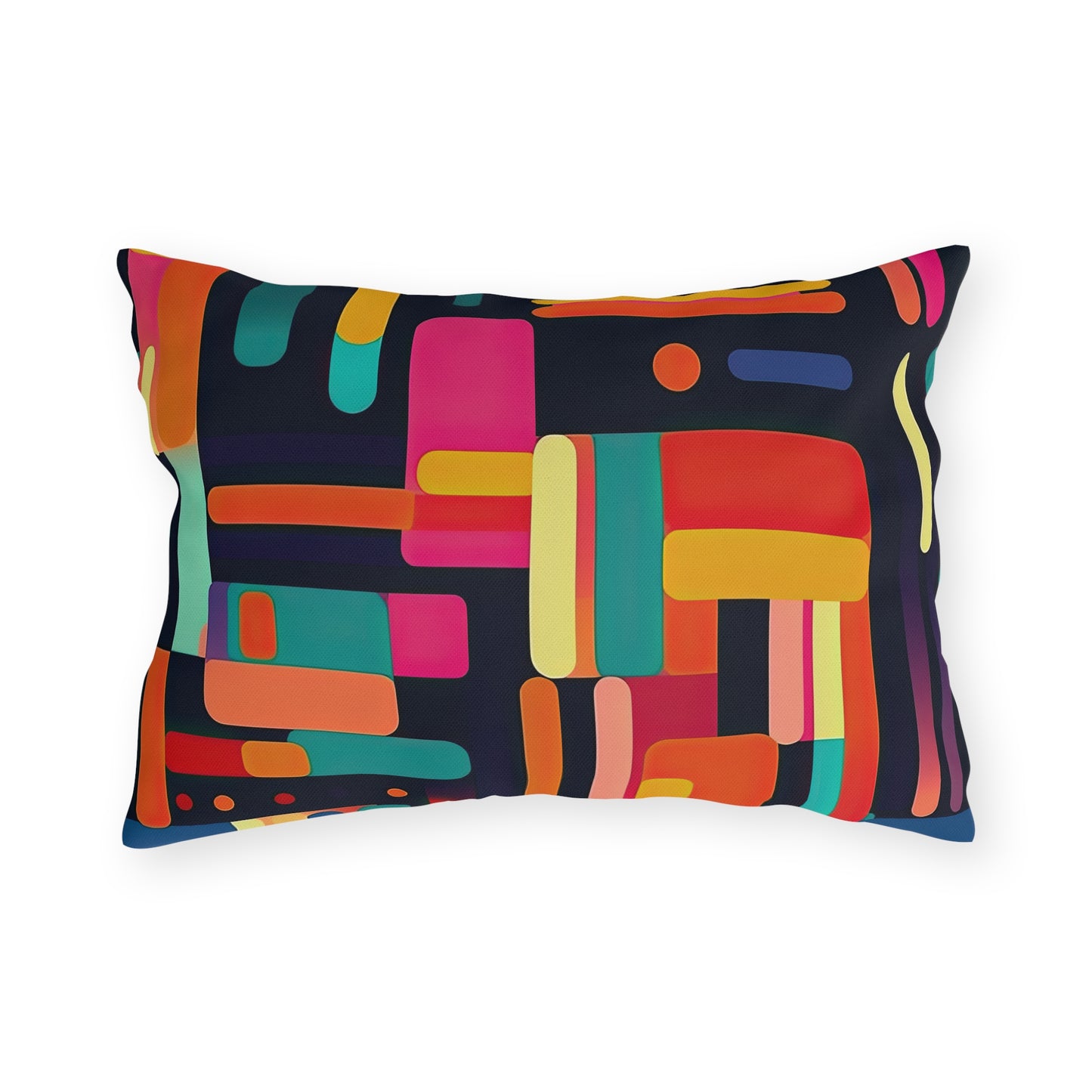 Cybernetic Nostalgia. Retro Futuristic Outdoor Pillows