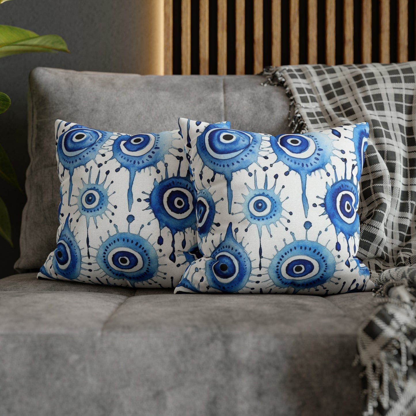 Evil Eye Cry. Spun Polyester Square Pillow Case