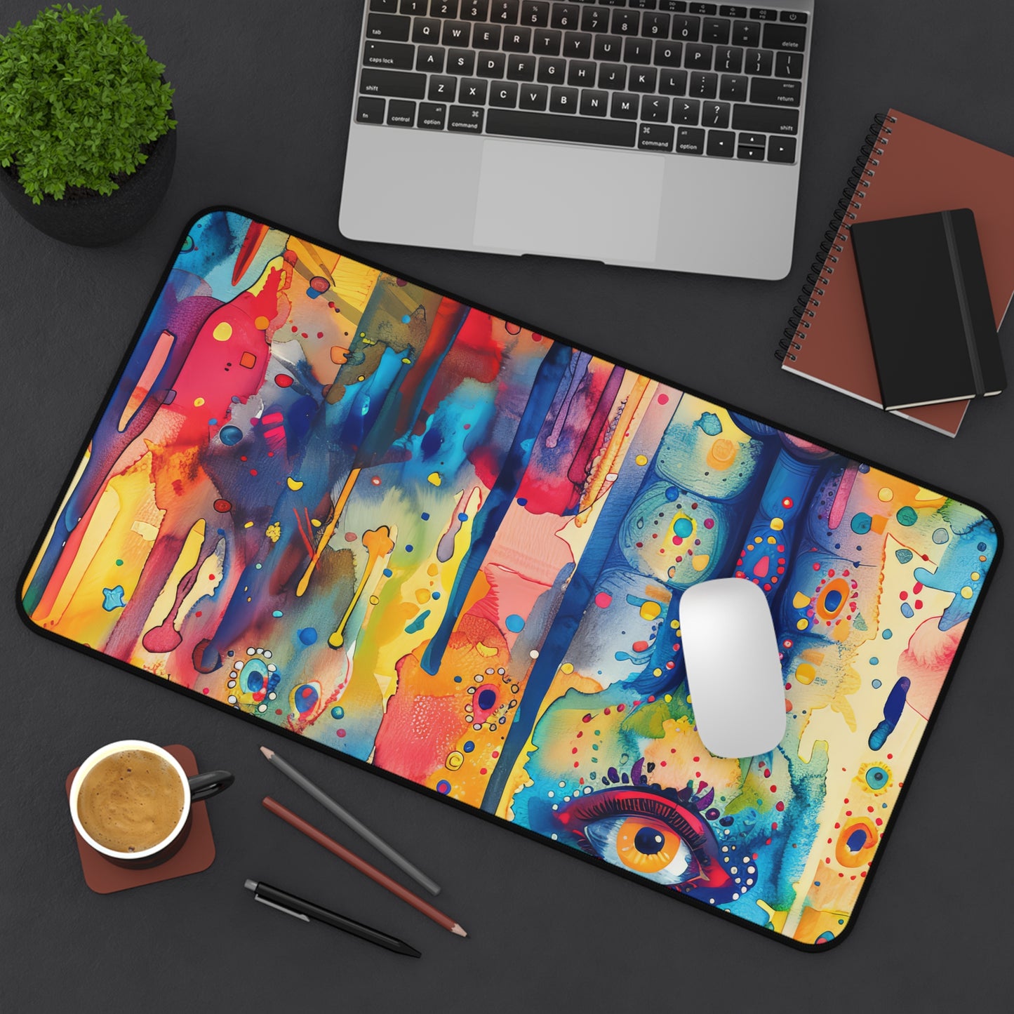 Copy of Hamsa Radiance Rainbow. Desk Mat - Stylish Office Organizer