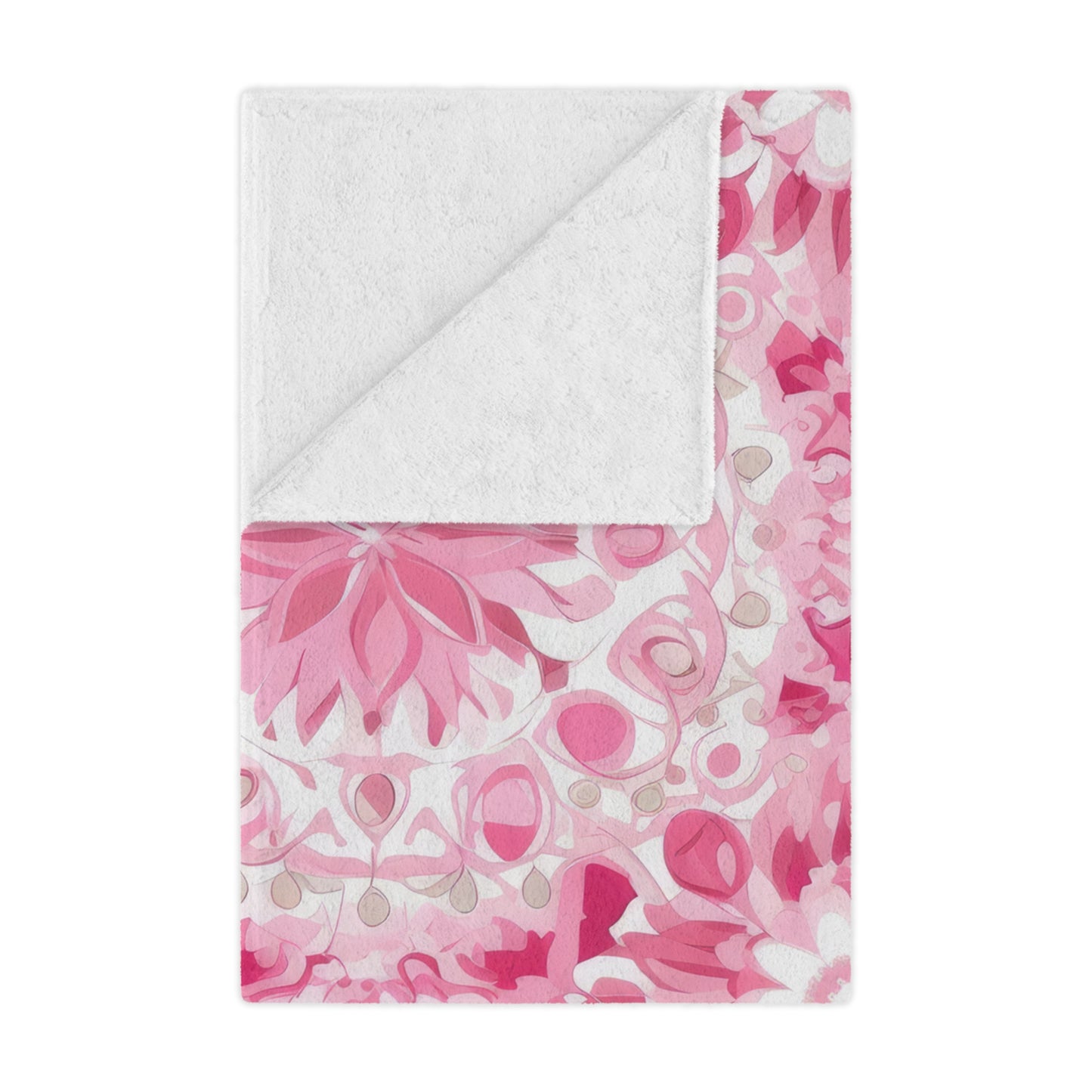 Pink . Cozy Artistic Microfiber Blanket.