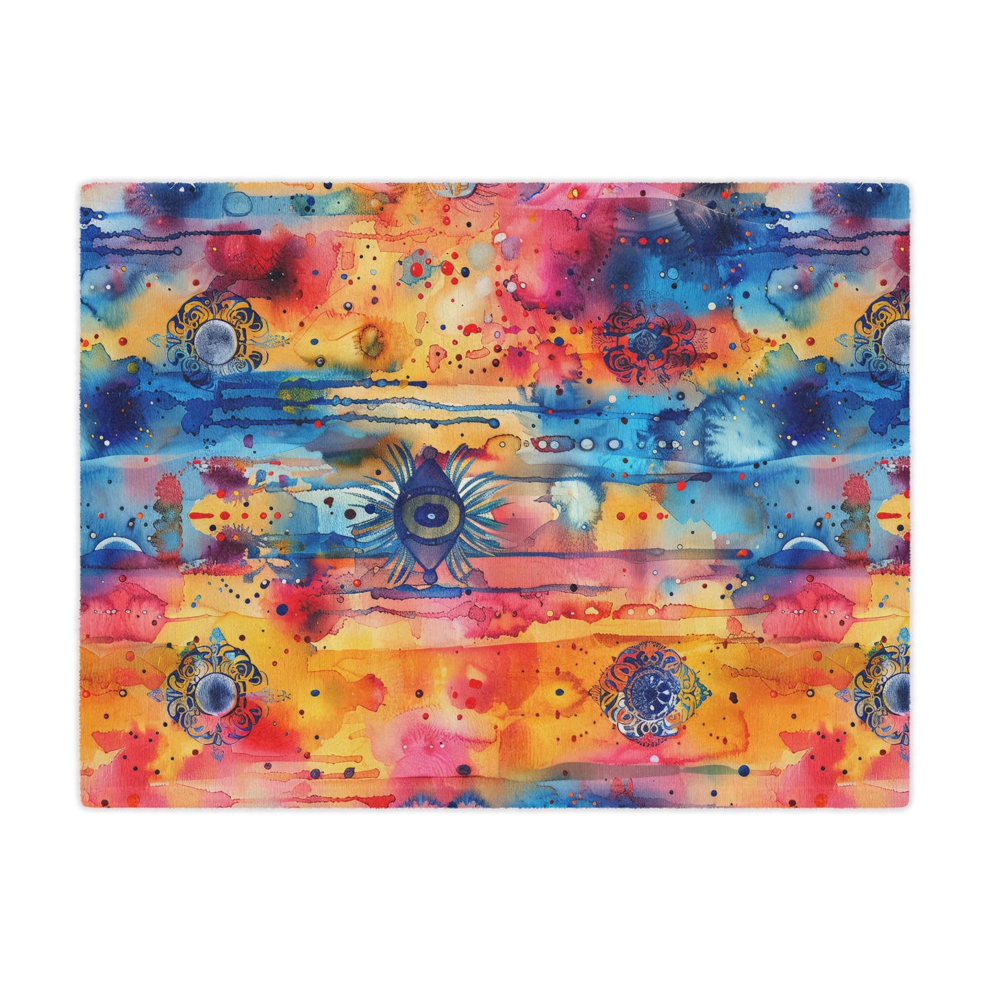 Hamsa right Aura. Cozy Artistic Microfiber Blanket.