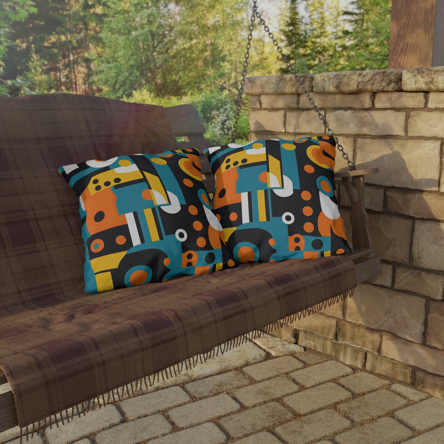 Analog Alchemy. Retro Pop Art Outdoor Pillows