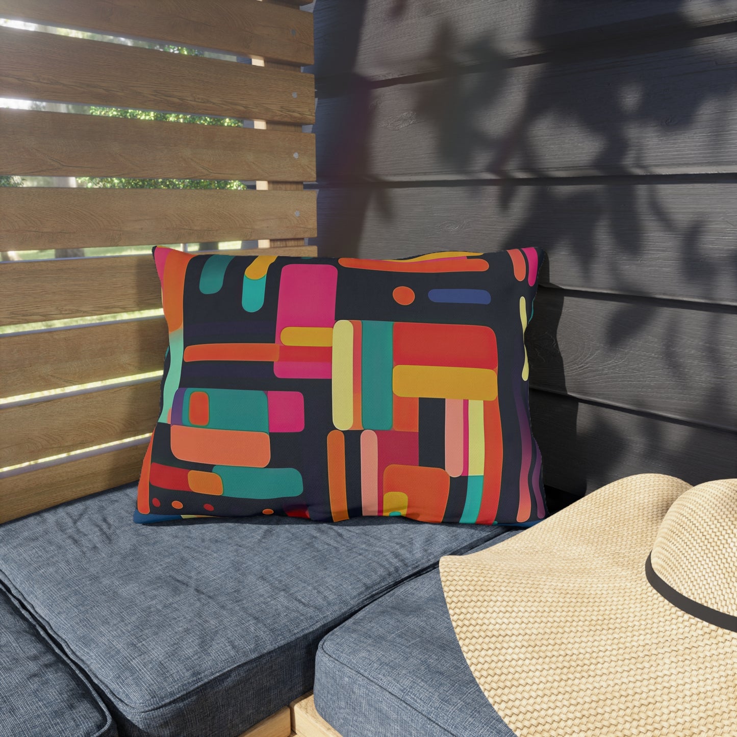 Cybernetic Nostalgia. Retro Futuristic Outdoor Pillows