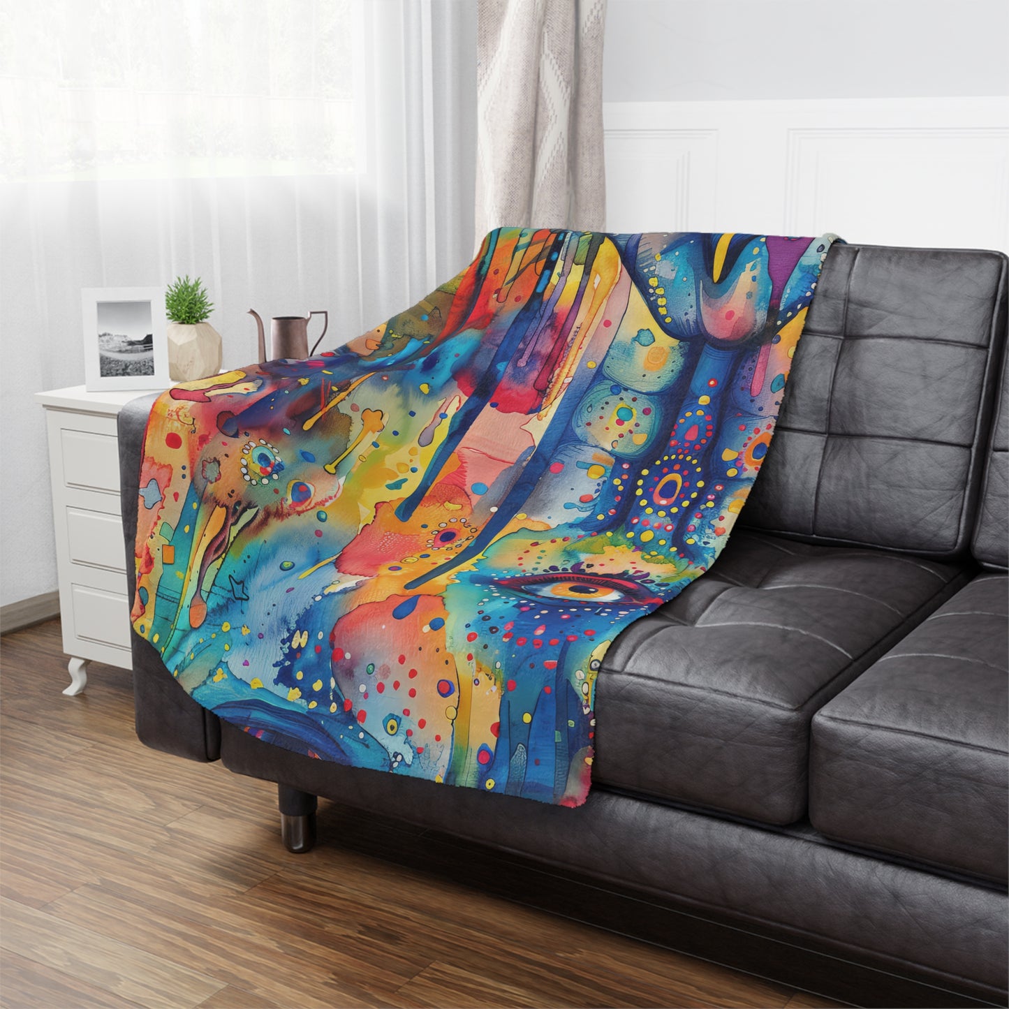 Hamsa Jewelburst. Cozy Artistic Microfiber Blanket.