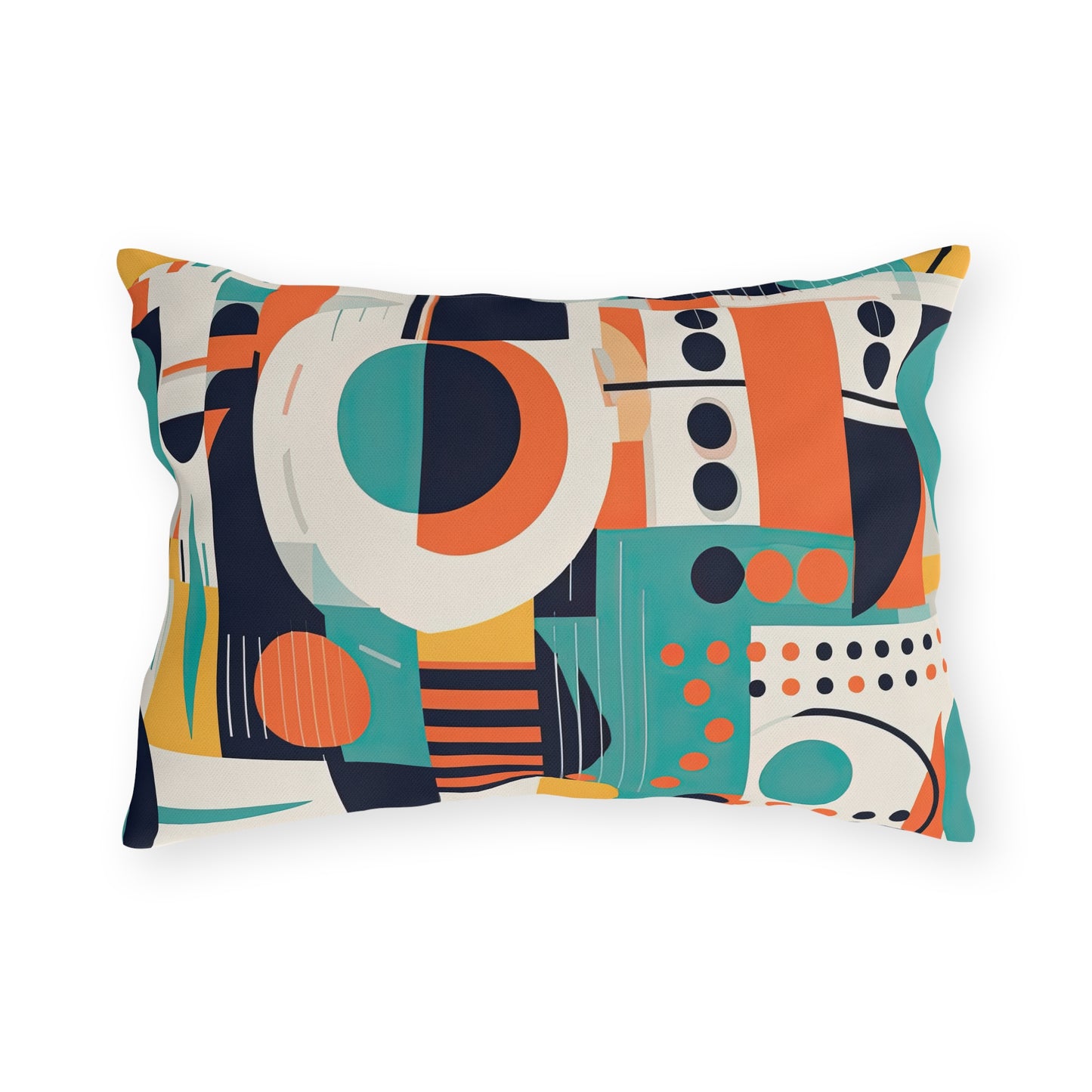 Echoes of the Analog Future. Artistic Retro-FuturisticOutdoor Pillows
