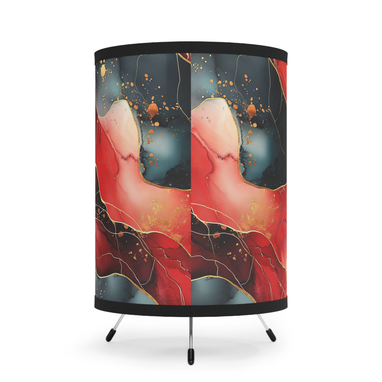 Marbled Cherry Essence. Modern Tripod Lamp