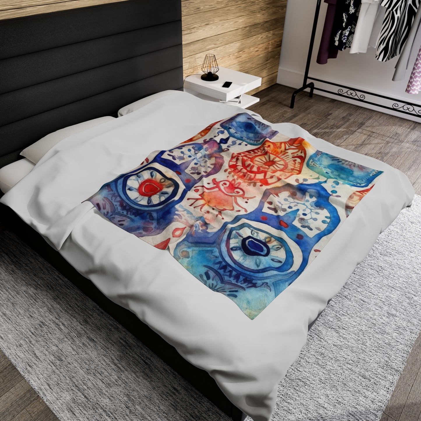 Omen of Hands. Velveteen Plush Blanket.