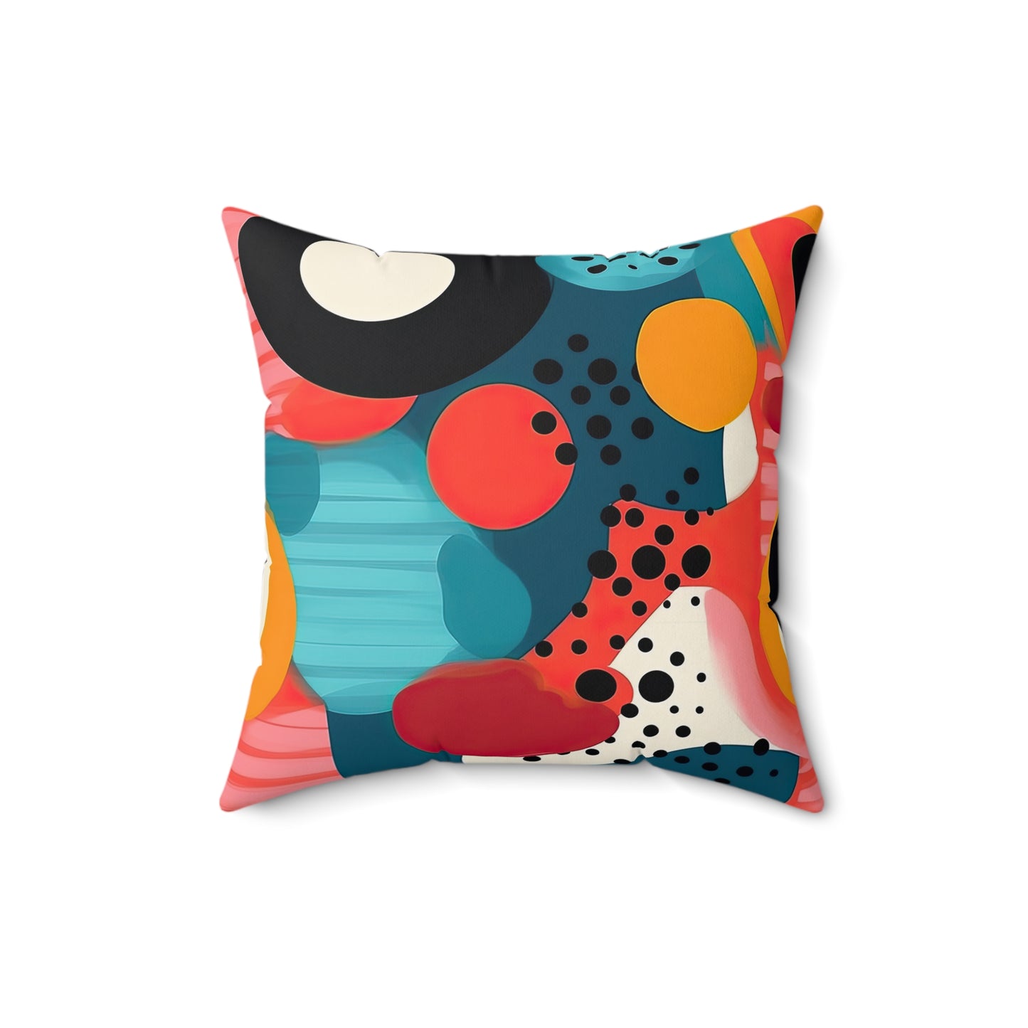 Chroma Catharsis. Vibrant Retro Color Spun Polyester Square Pillow
