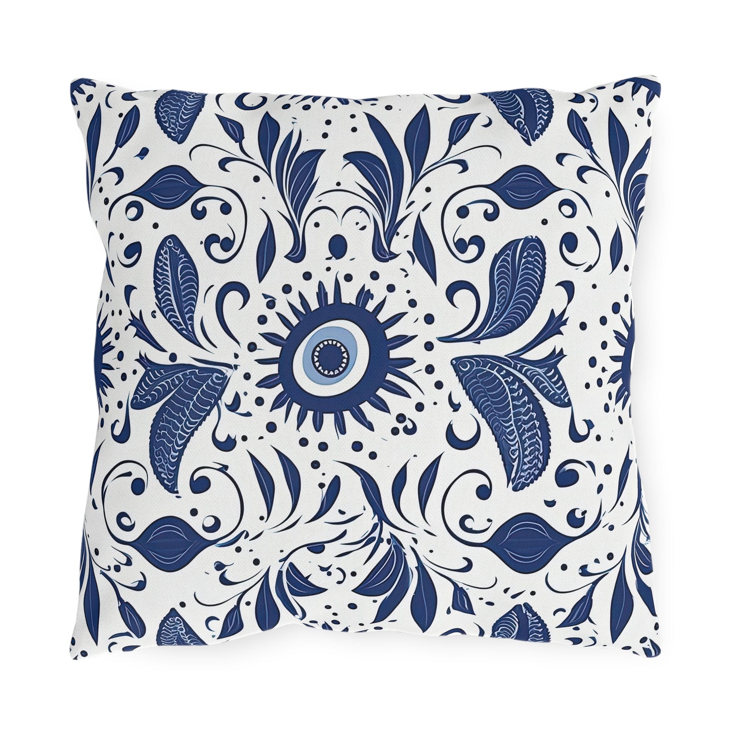 Beholder. Artfully Interpreted Evil Eye Pillow – Symbolic & Stylish Comfort. Outdoor Pillows