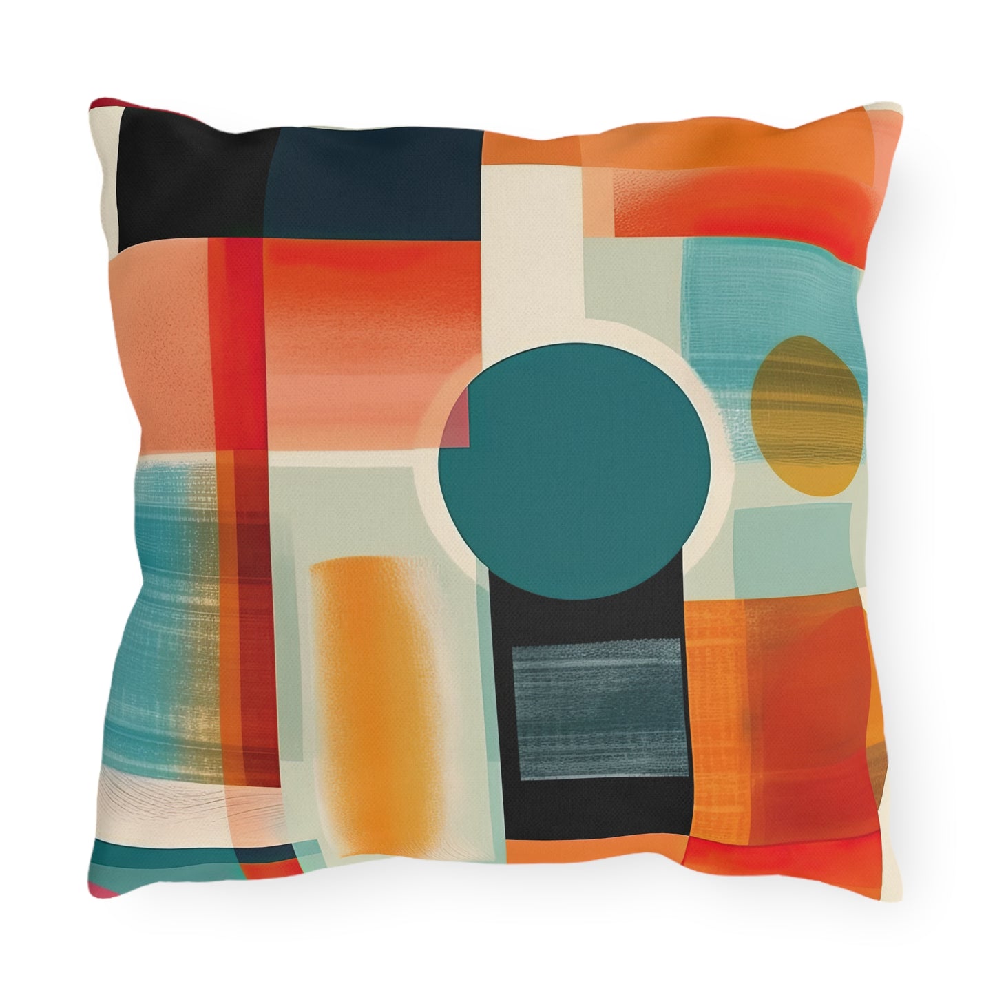Dimensional Melody. Futuristic Nostalgia Outdoor Pillows