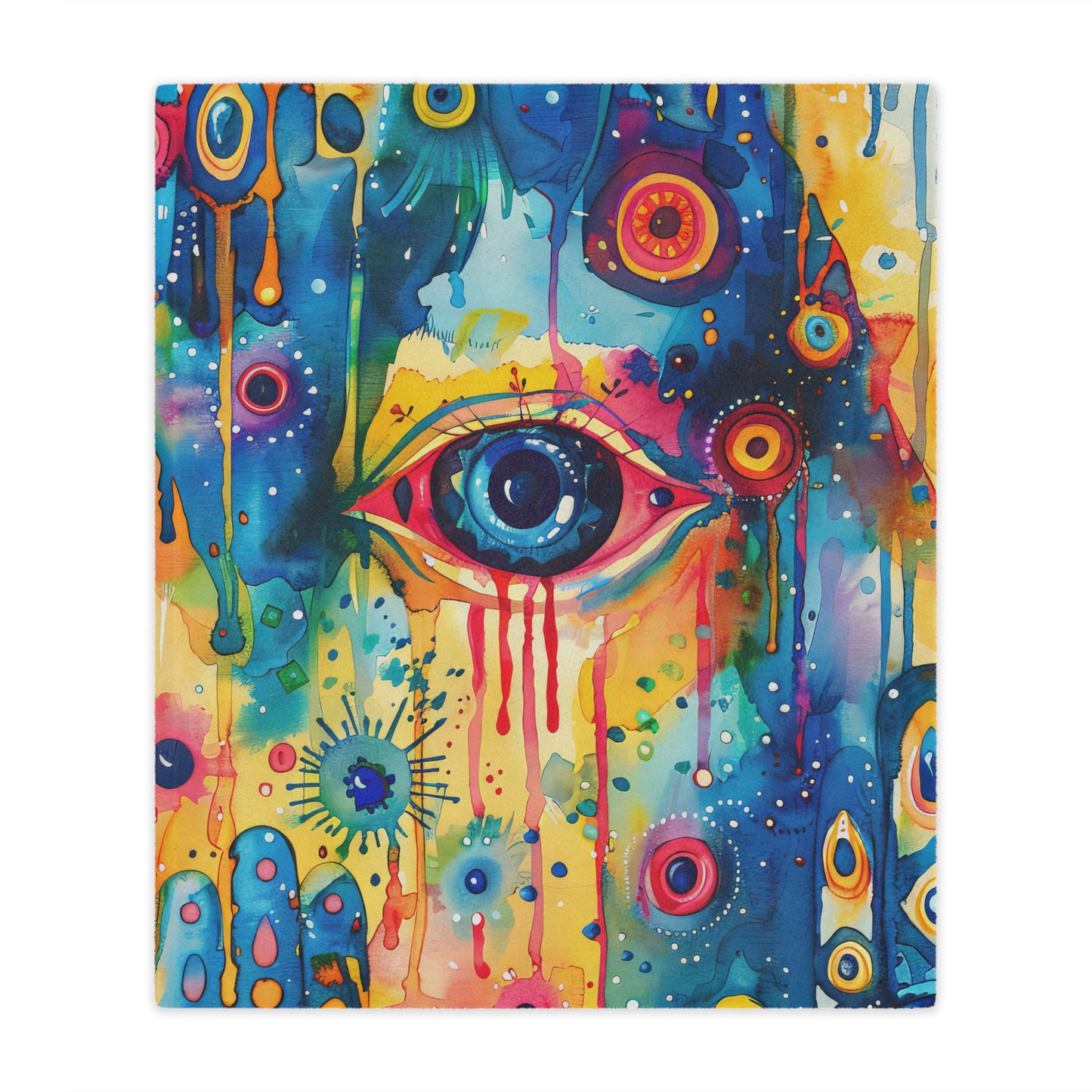 Aurora Talisman Hamsa. Cozy Artistic Microfiber Blanket.