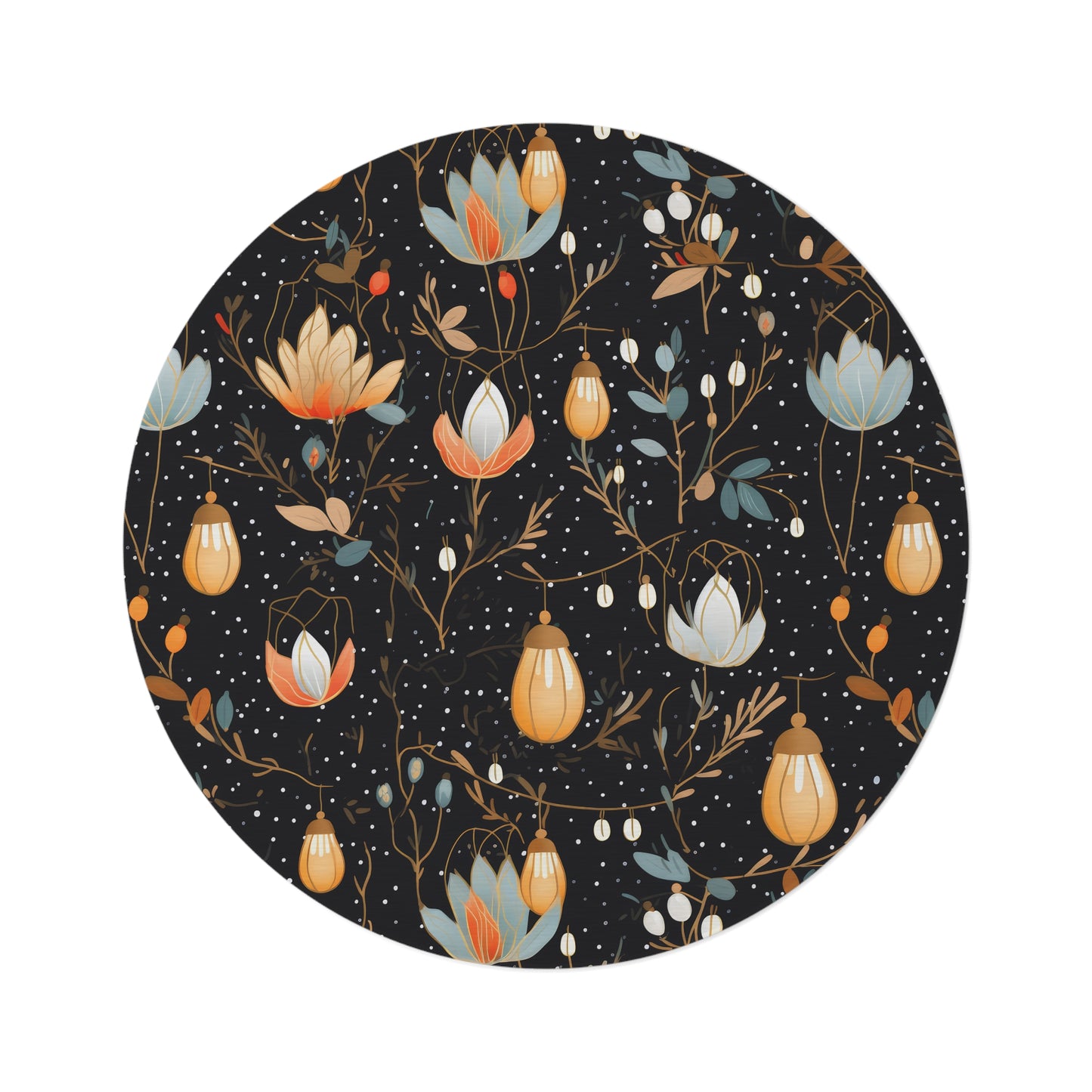 Whimsical Night. Bohemian Eye Round Rug - Colorful Floor Decor for Vibrant Spaces