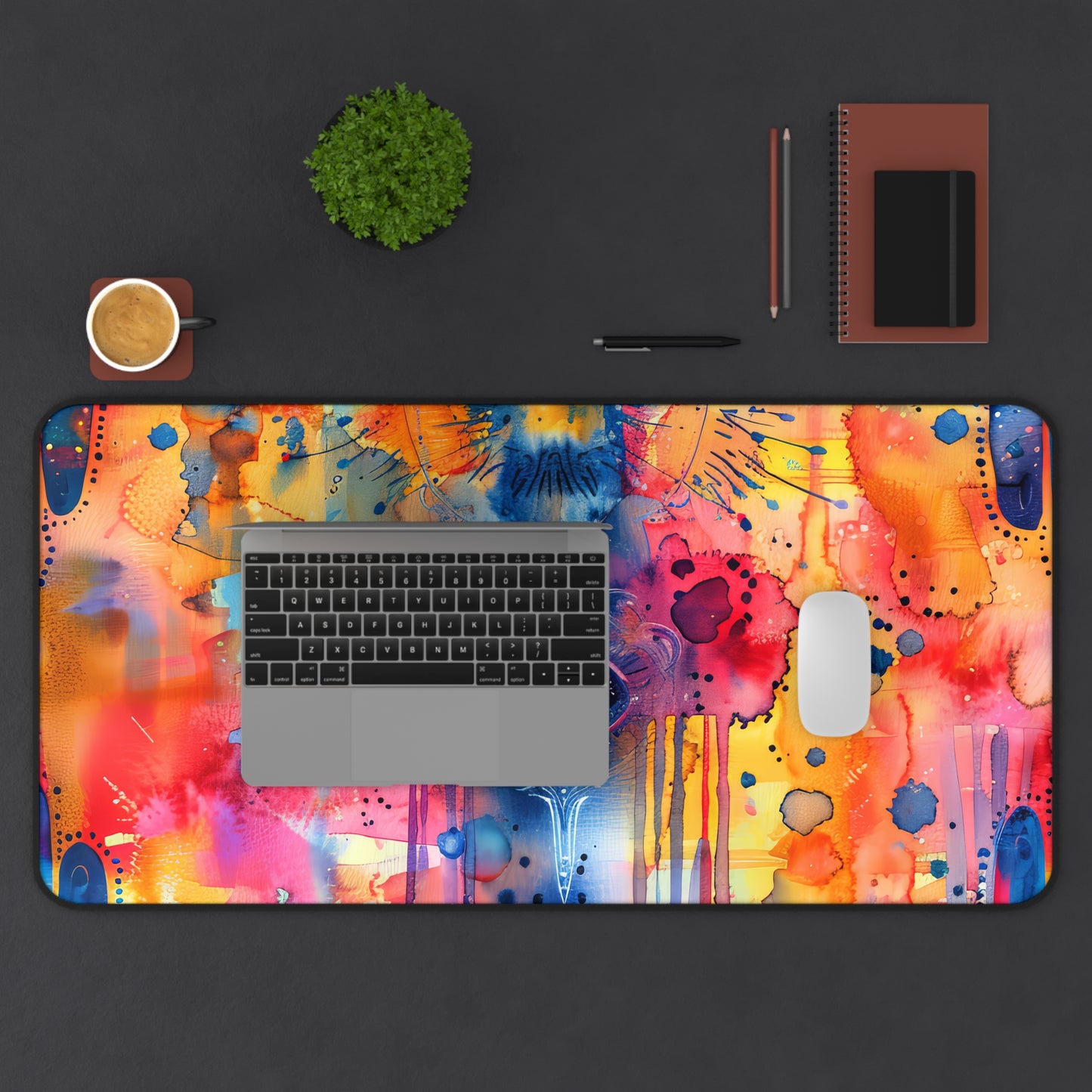 Chromatic Protector Hamsa. Desk Mat - Stylish Office Organizer