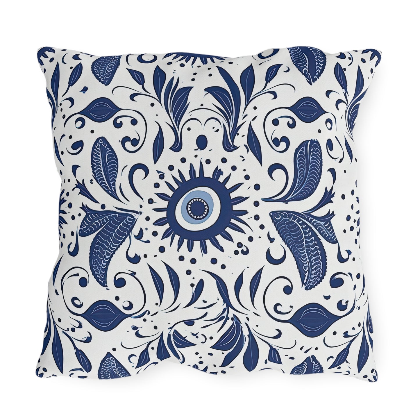 Beholder. Artfully Interpreted Evil Eye Pillow – Symbolic & Stylish Comfort. Outdoor Pillows