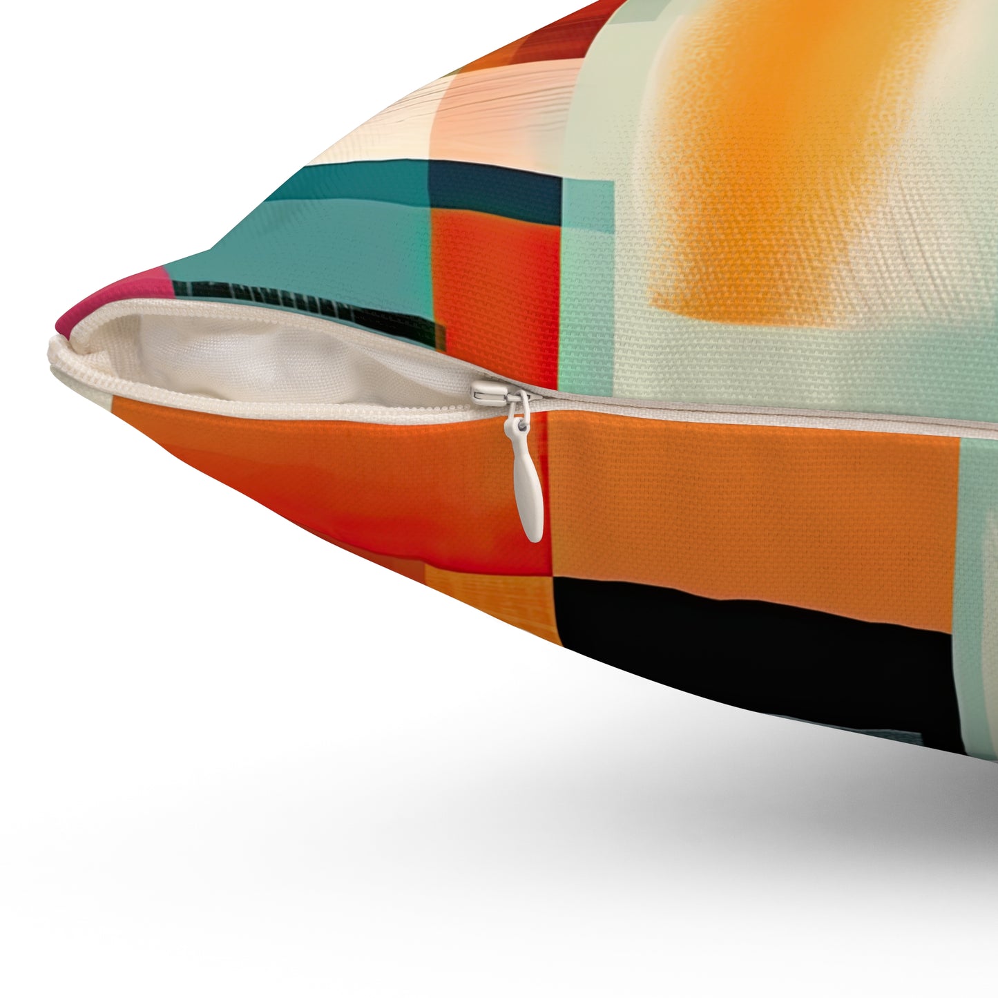 Dimensional Melody. Futuristic Nostalgia Spun Polyester Square Pillow