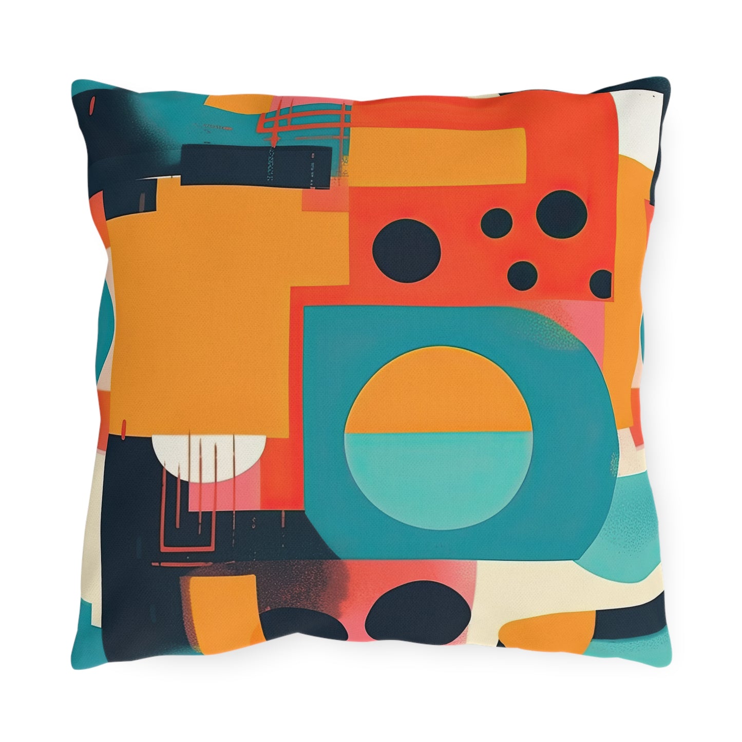Neon Echoes. Retro Futuristic Outdoor Pillows