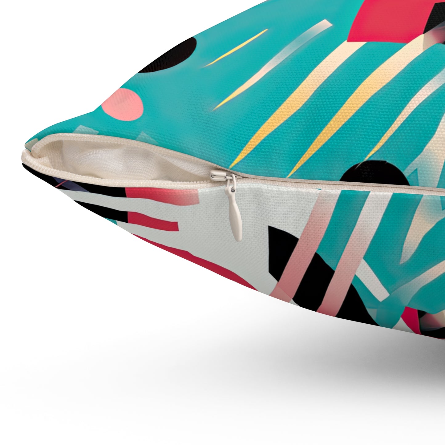 Chromatic Flux. Bold Avant-Garde Spun Polyester Square Pillow