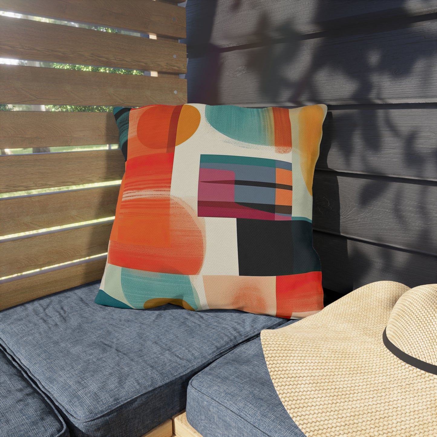 Solar Flare Serenade. Retro-Inspired Avant-GardeOutdoor Pillows