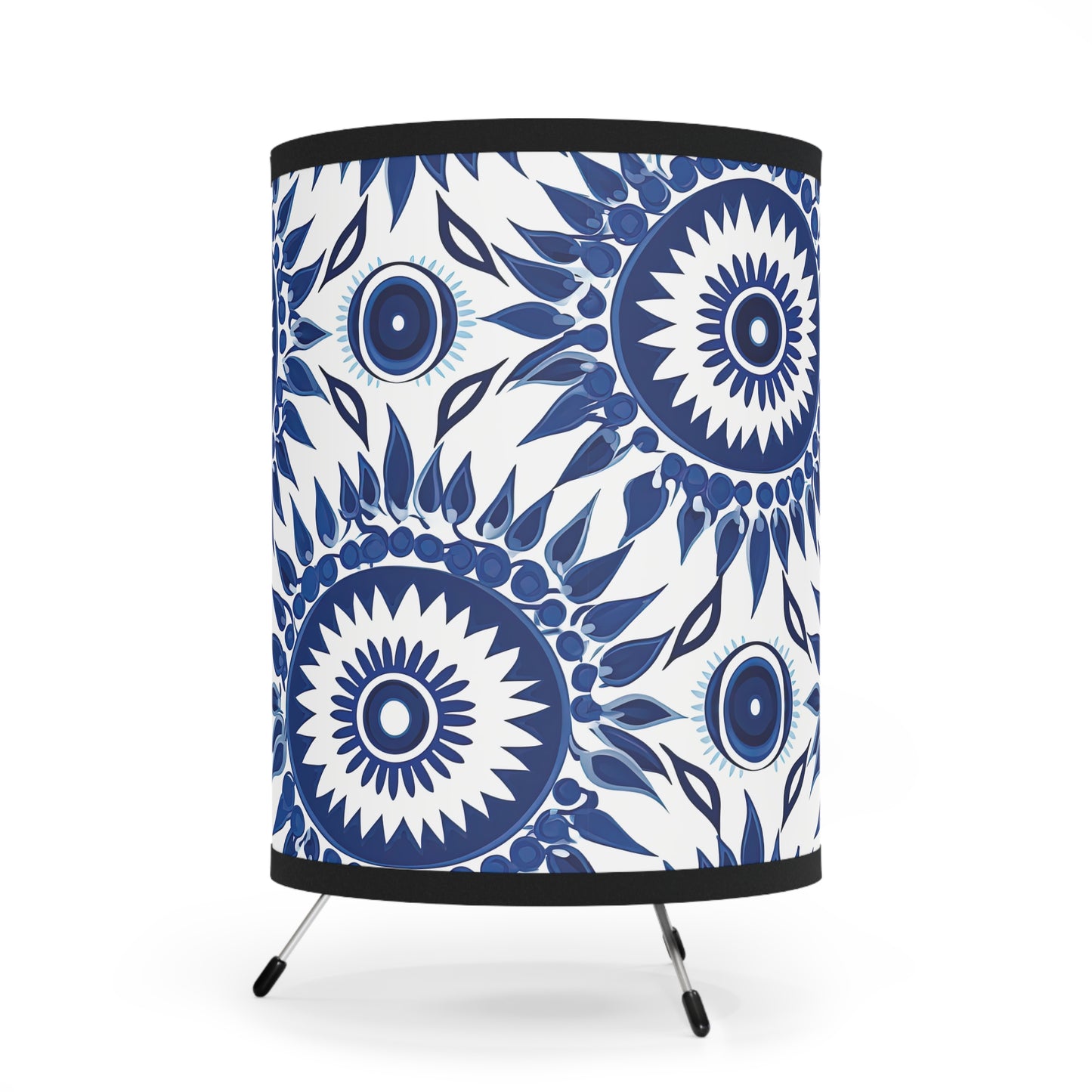Cursed Charms. Evil Eye Lampshade – Light Your Room with Artistic Meaning.Tripod Lamp with High-Res Printed Shade,