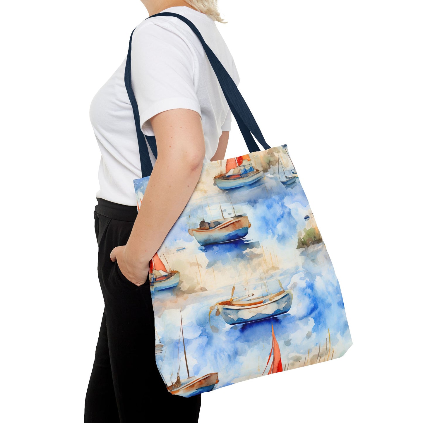 Boats On Watercolor. Tote Bag for Everyday Use