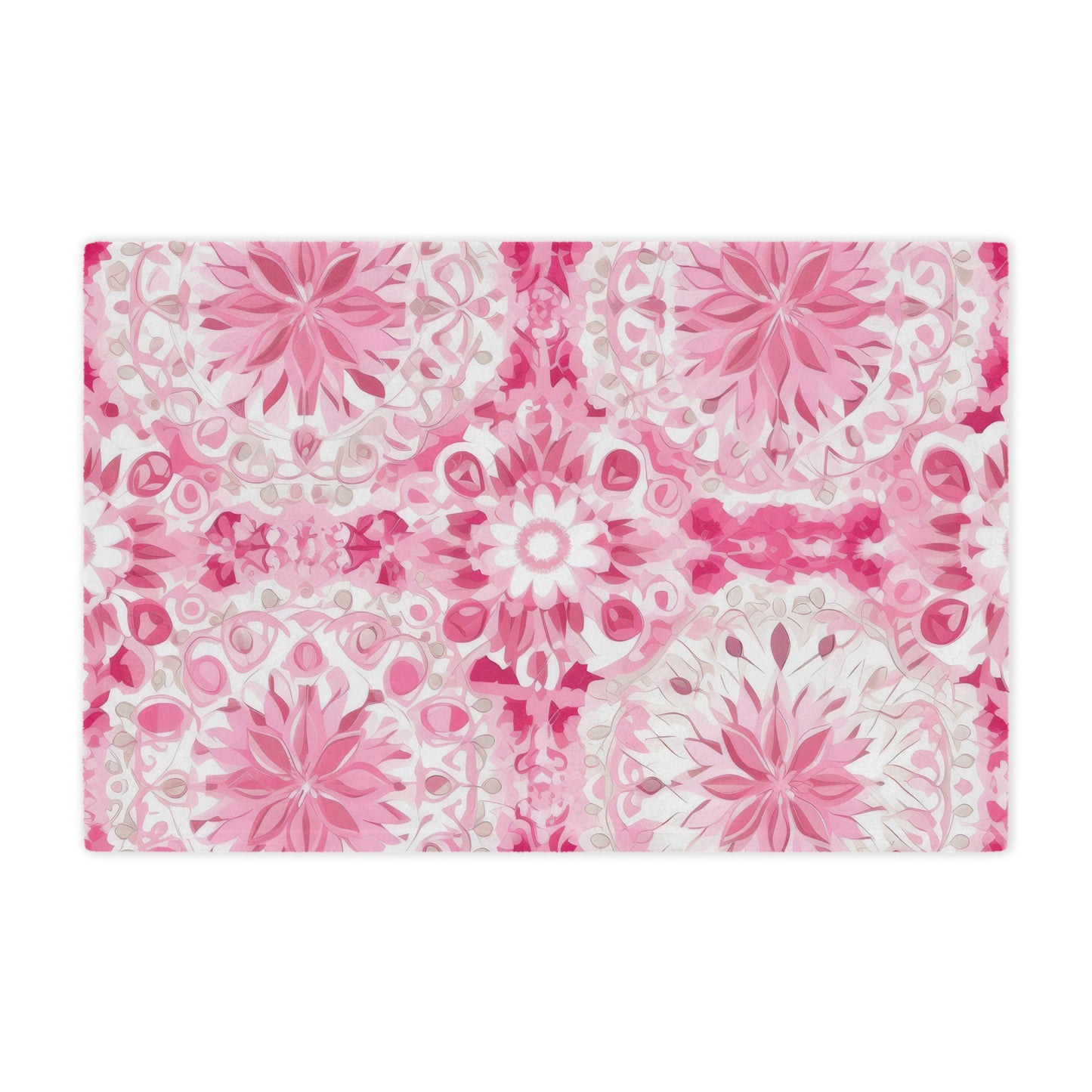 Pink . Cozy Artistic Microfiber Blanket.