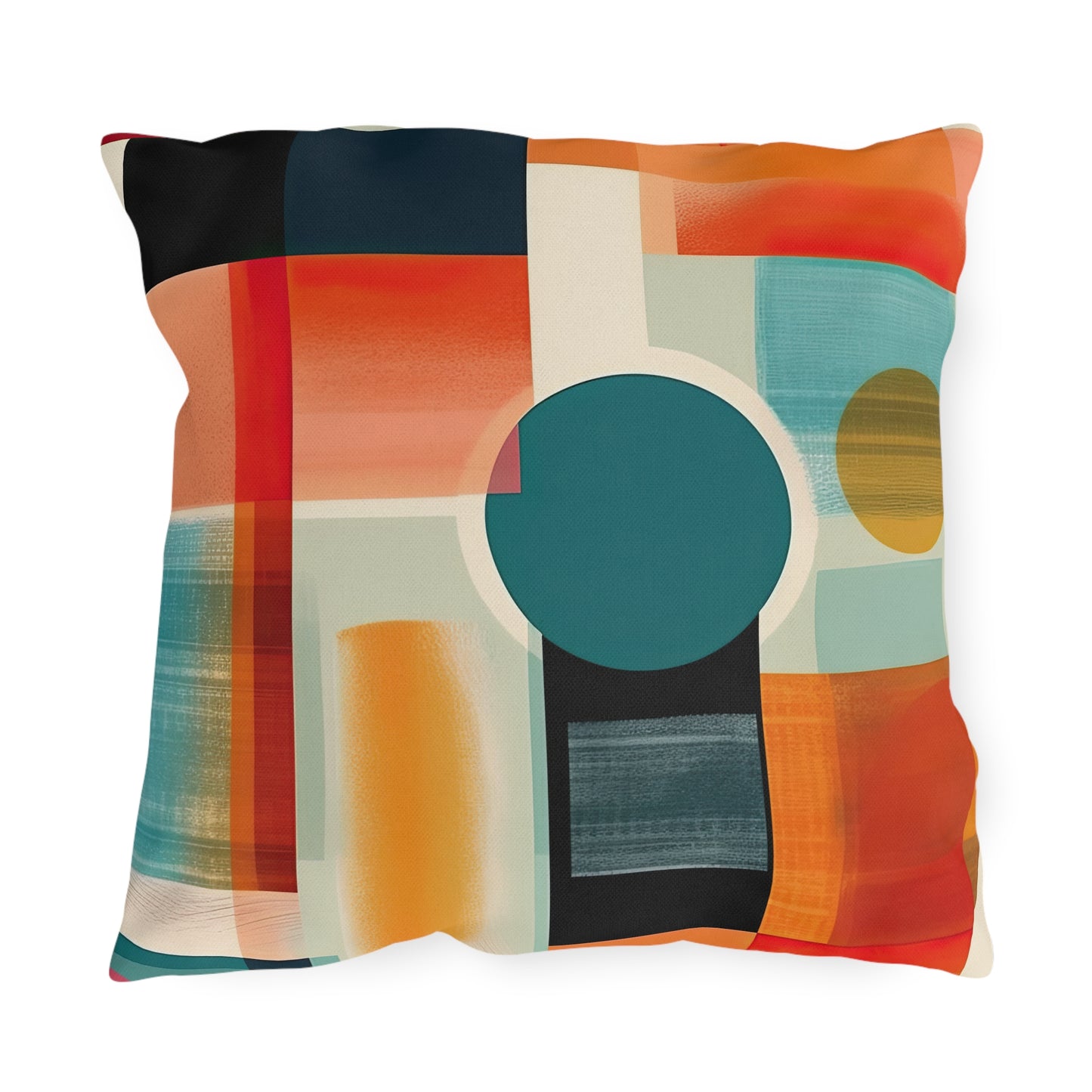 Dimensional Melody. Futuristic Nostalgia Outdoor Pillows