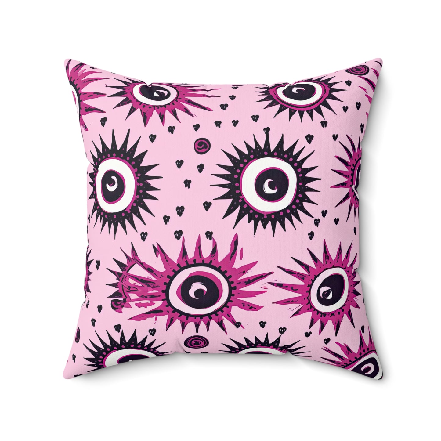 Evil Pink Eye. Spun Polyester Square Pillow