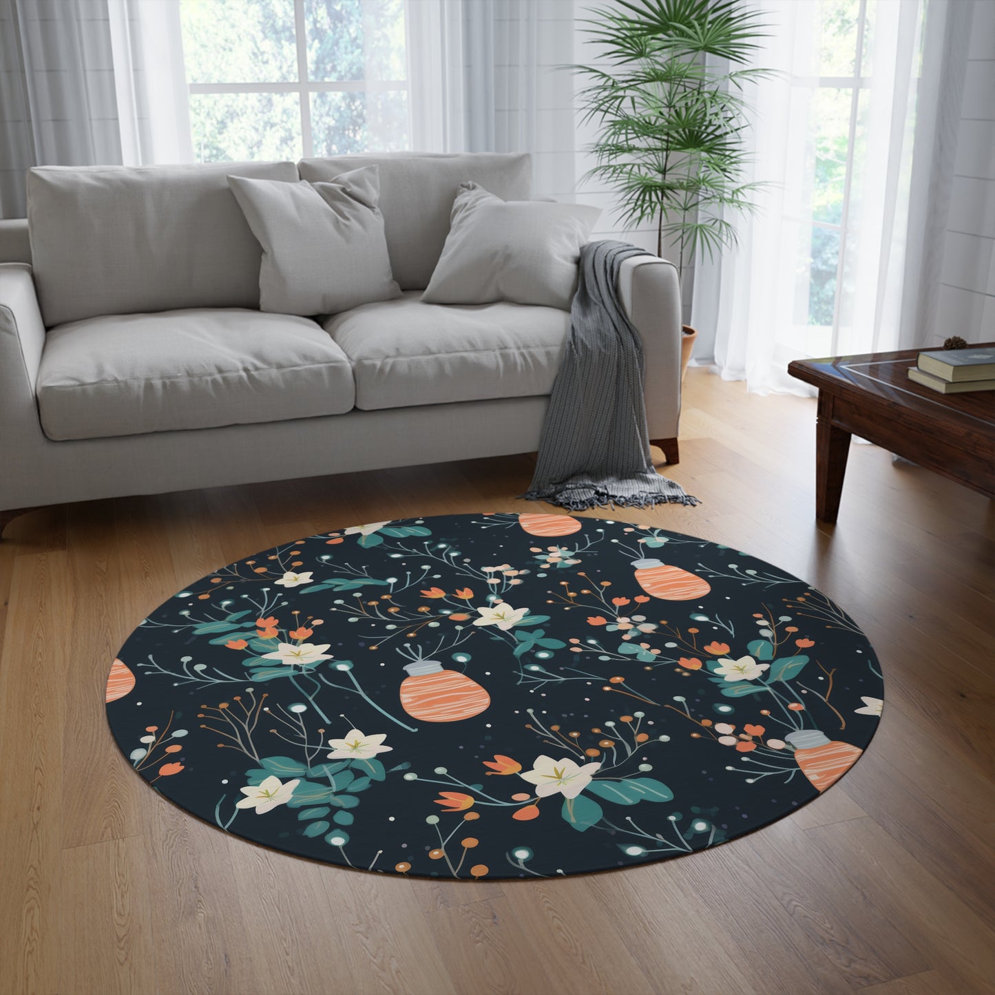 Whimsical Fairy. Bohemian Eye Round Rug - Colorful Floor Decor for Vibrant Spaces