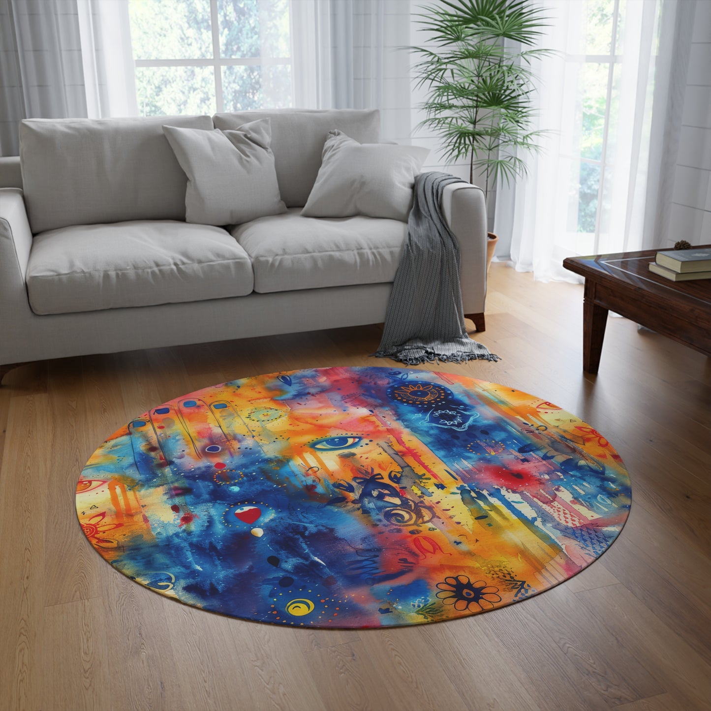 Rainbow Shield-Round Rug