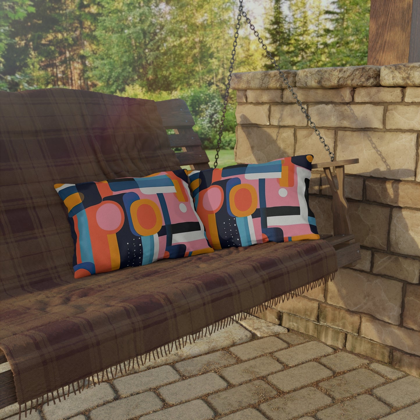 Etheric Elegance. Nostalgia Meets Future Outdoor Pillows