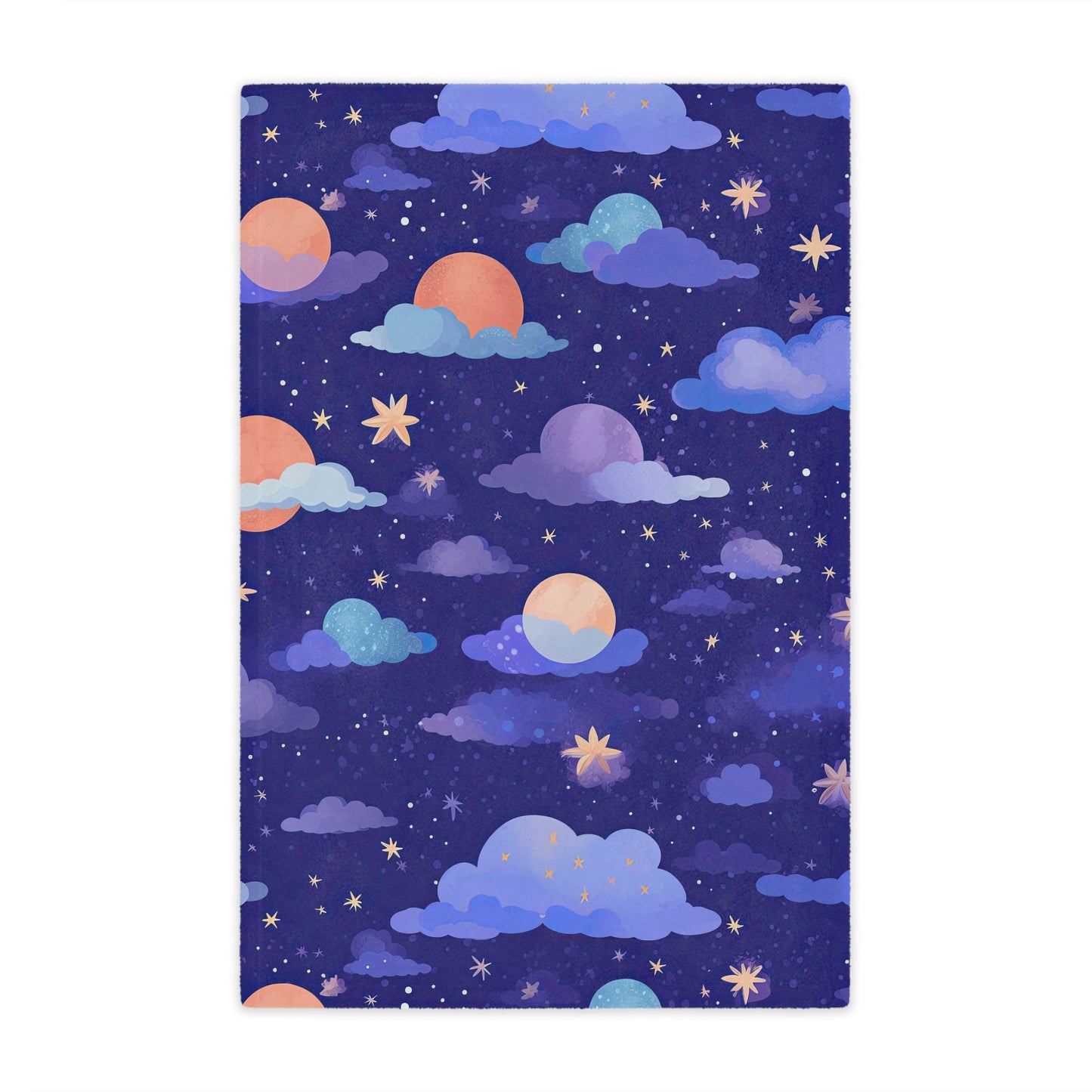 Copy of Copy of Moons Stars . Cozy Artistic Microfiber Blanket.