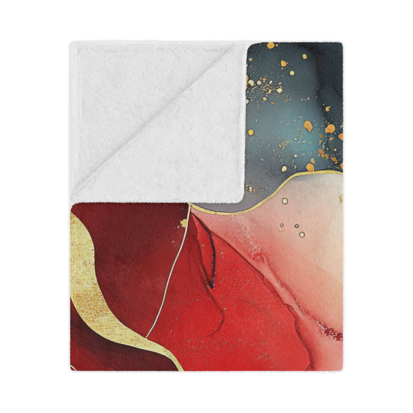 Marbled Cherry Essence. Cozy Artistic Microfiber Blanket -
