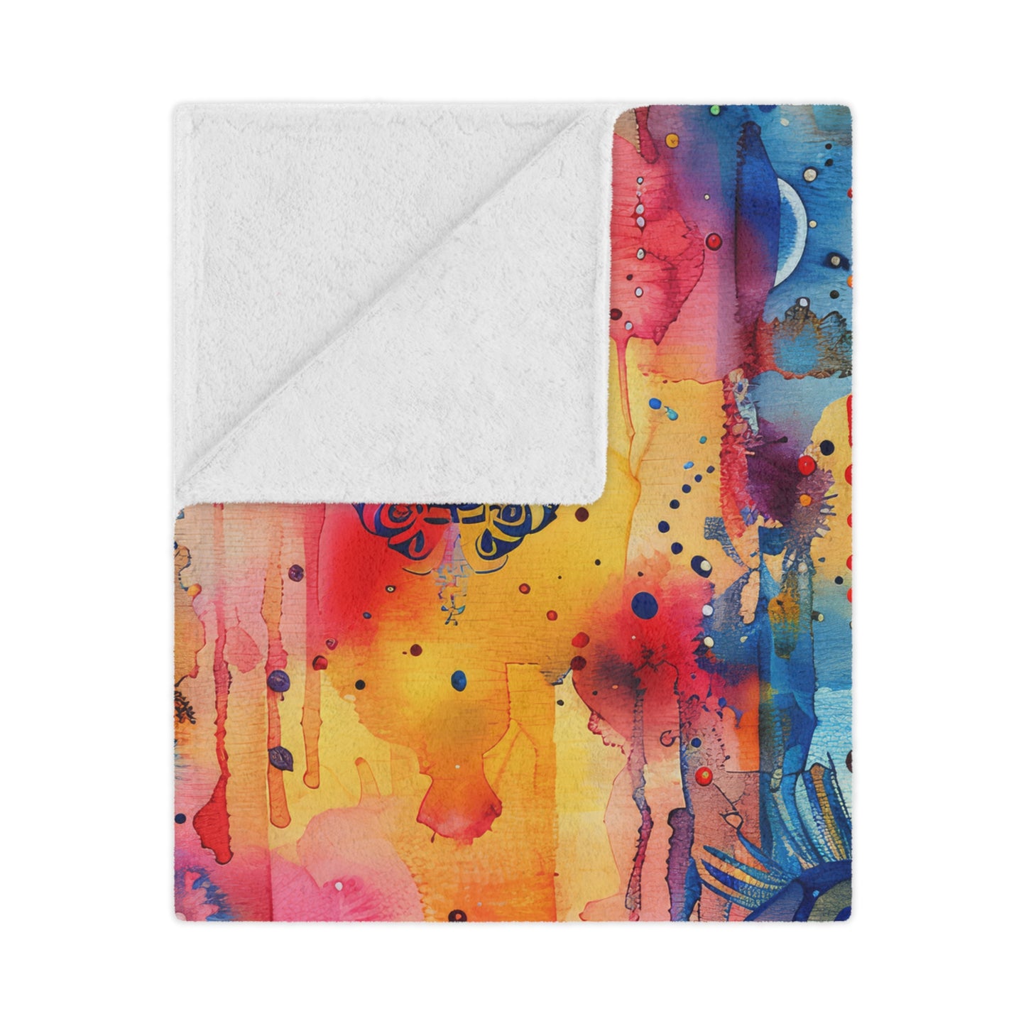 Hamsa right Aura. Cozy Artistic Microfiber Blanket.