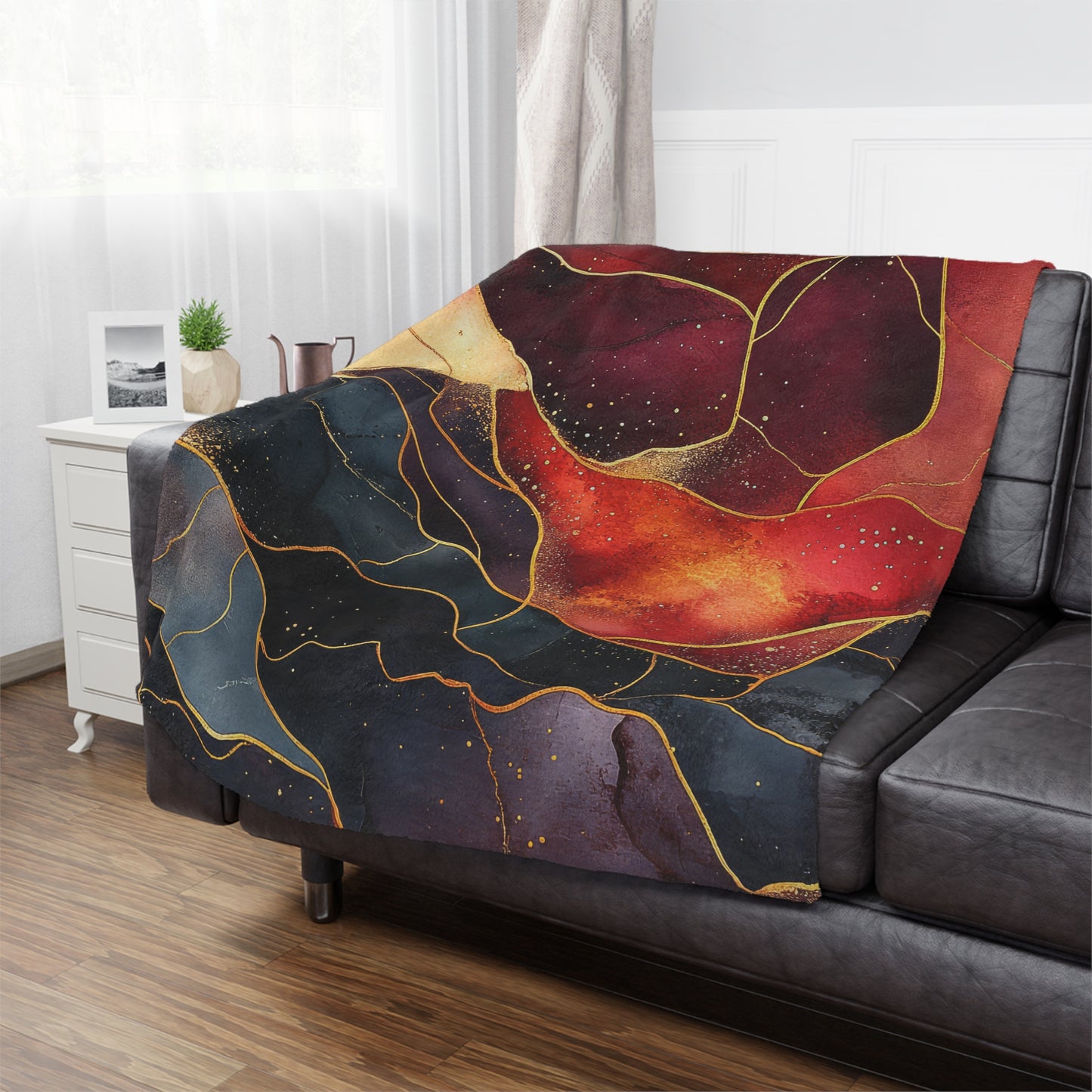 Velvet Cherry. Cozy Artistic Microfiber Blanket -